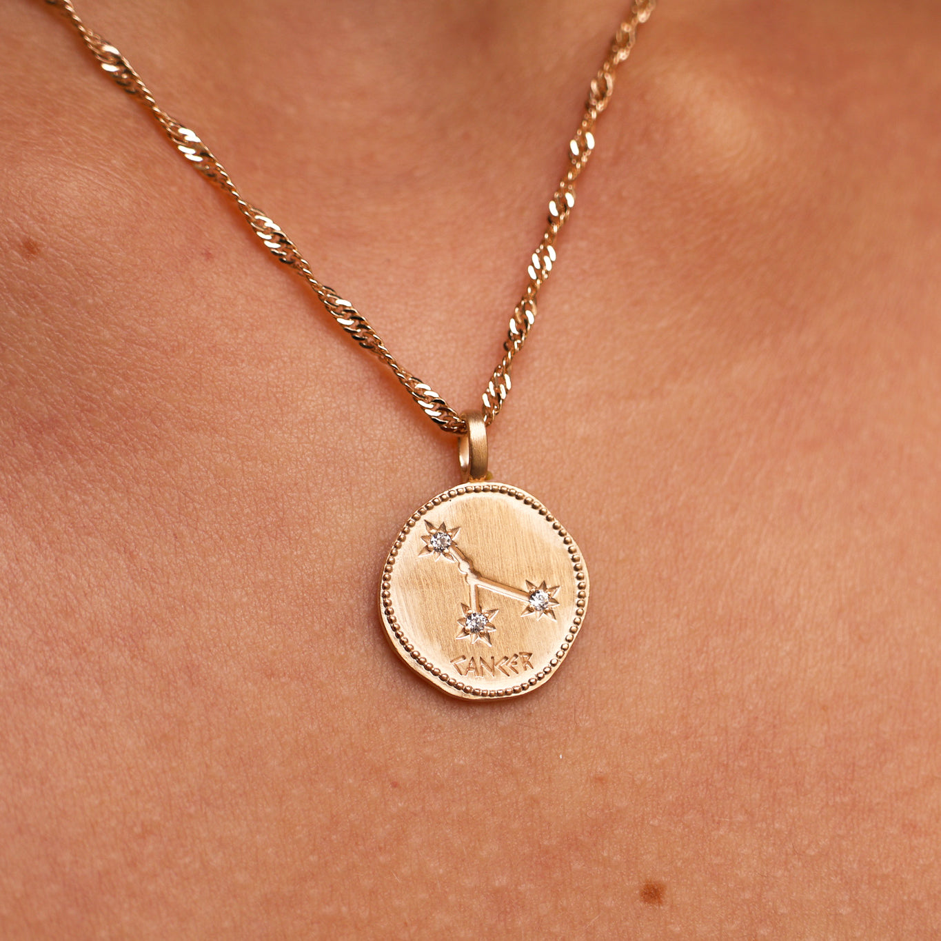 Cancer constellation medal pendant gold-plated