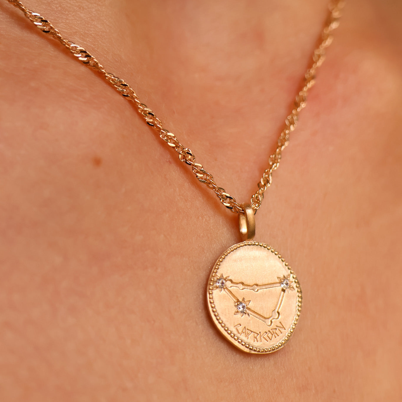 Capricorn constellation medal pendant gold-plated
