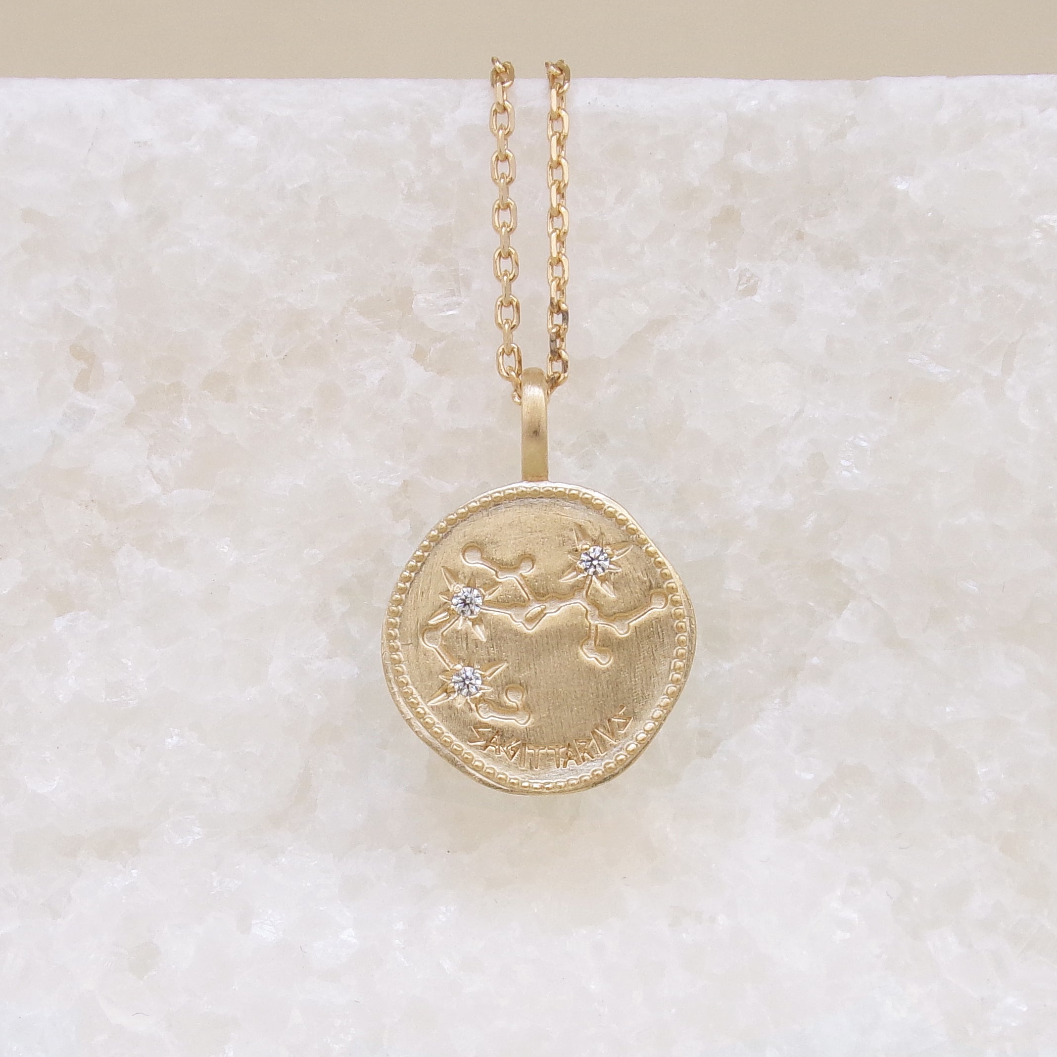 Sagittarius constellation medal pendant gold-plated