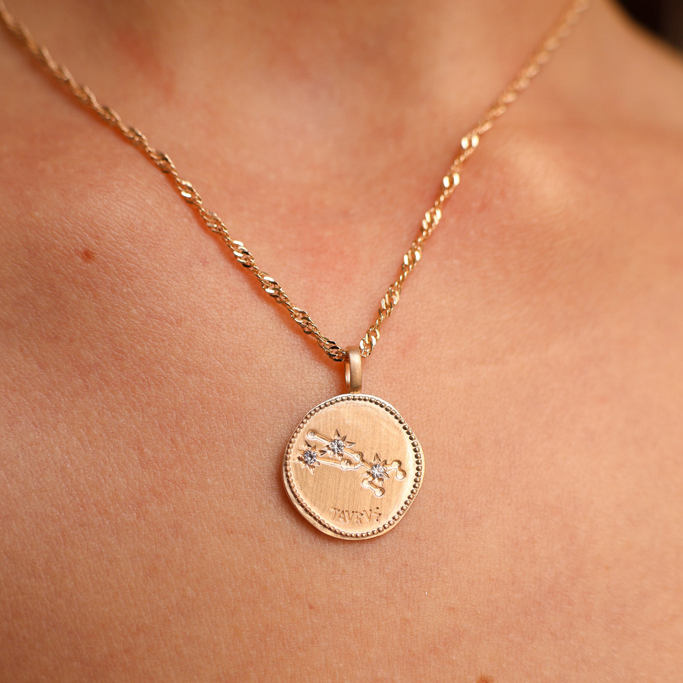 Taurus constellation medal pendant gold-plated