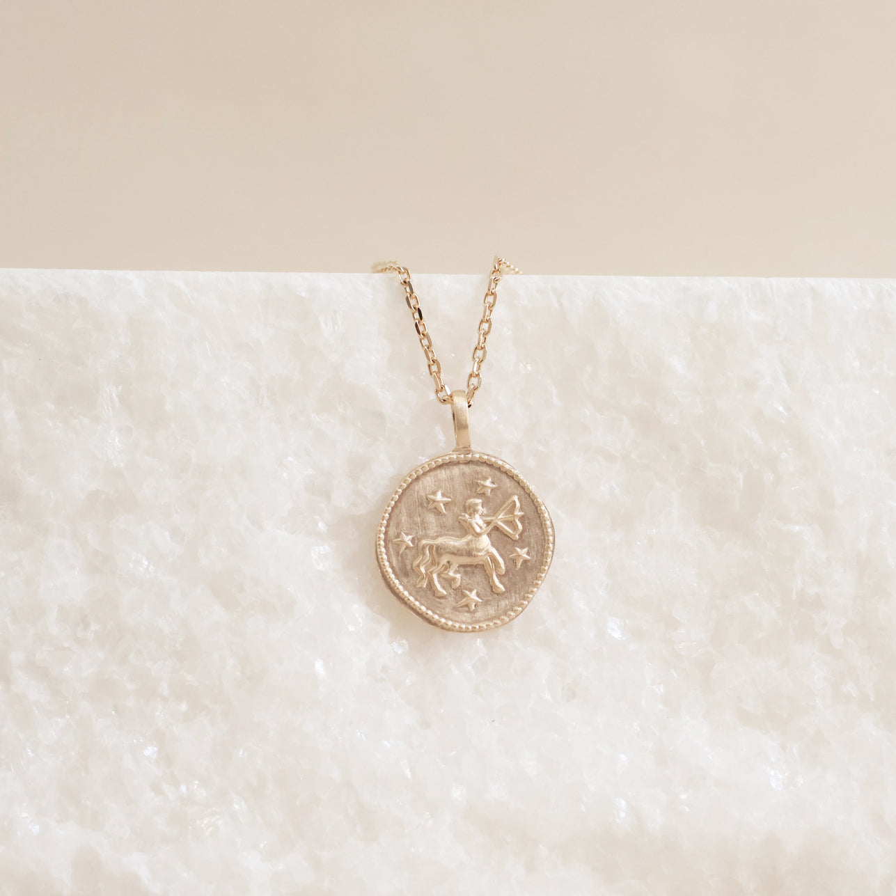 Sagittarius astro medal pendant to engrave gold-plated