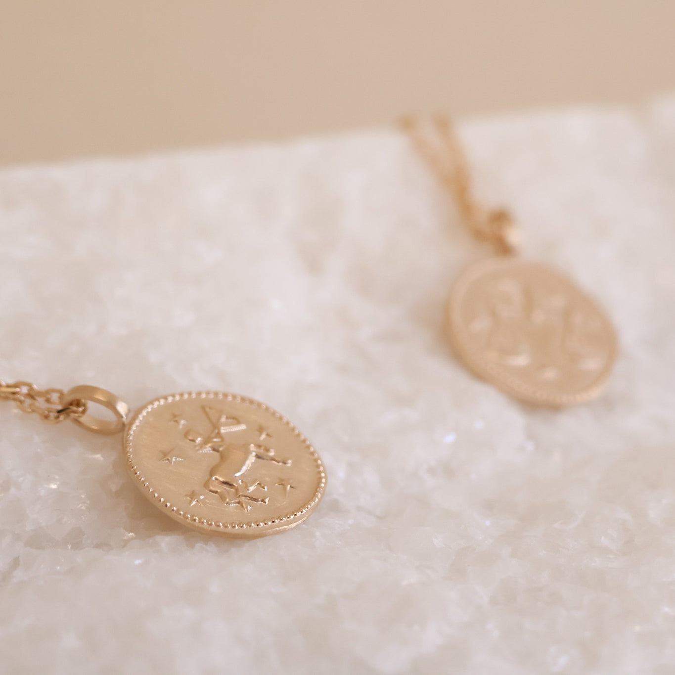 Sagittarius astro medal pendant to engrave gold-plated