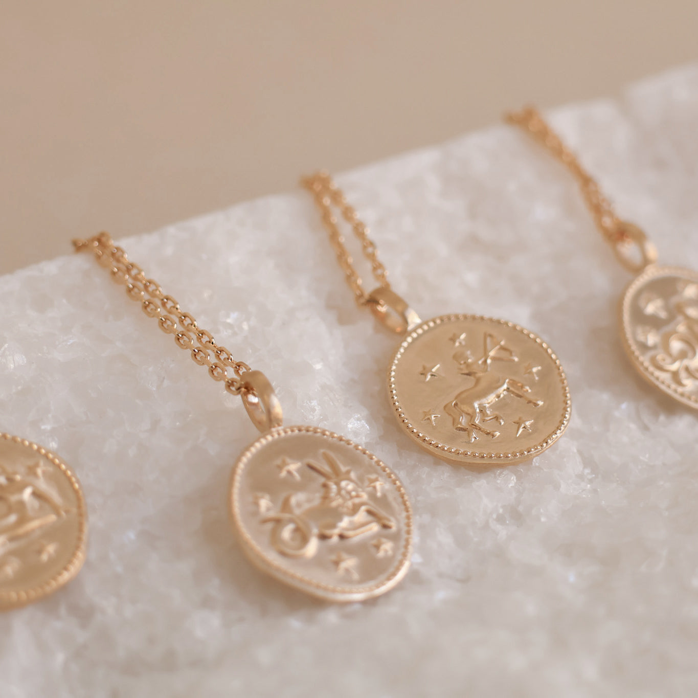 Sagittarius astro medal pendant to engrave gold-plated