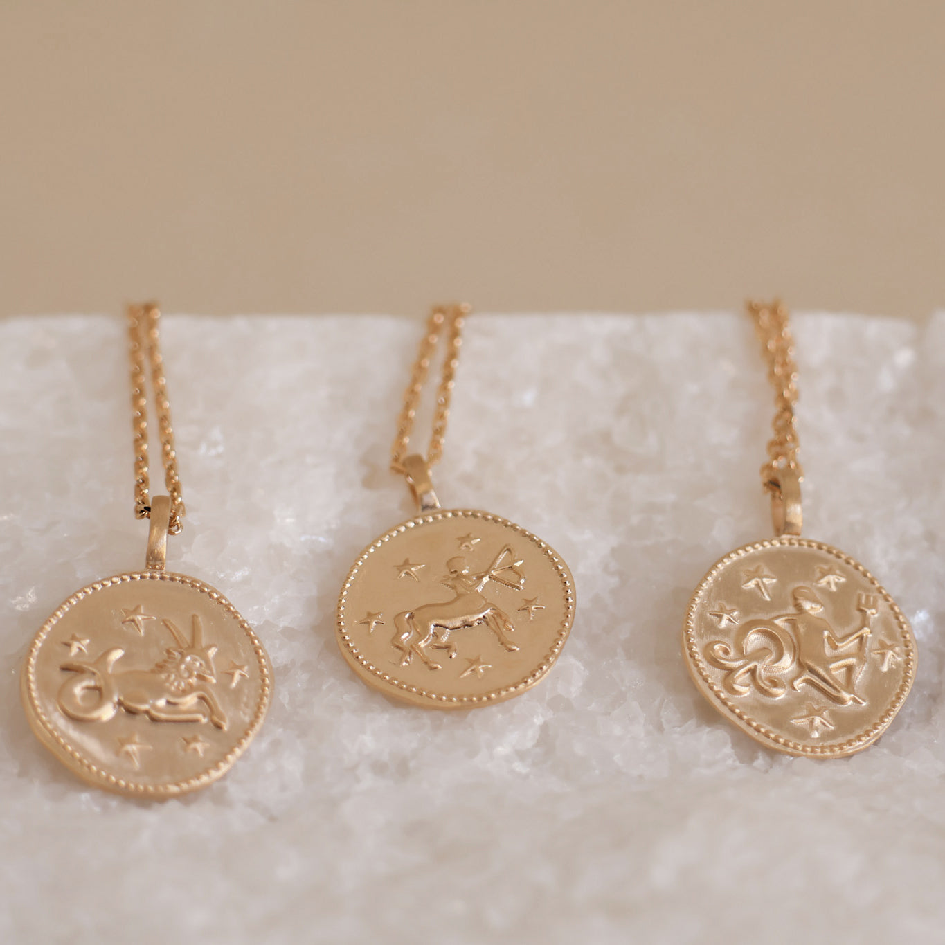 Sagittarius astro medal pendant to engrave gold-plated