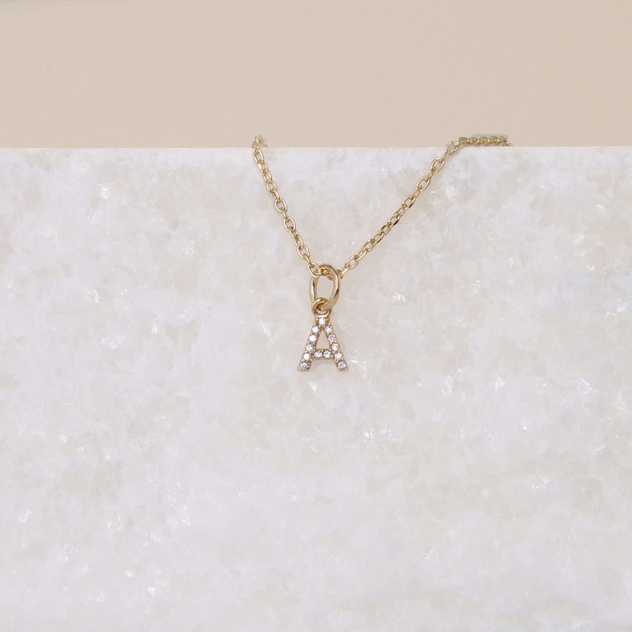 Gold-plated Glittering Alphabet pendant