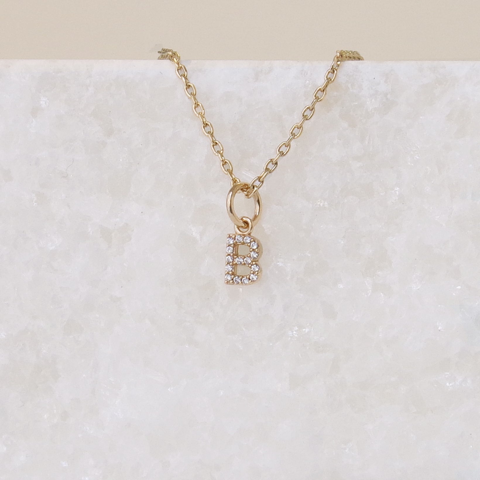 Gold-plated Glittering Alphabet pendant