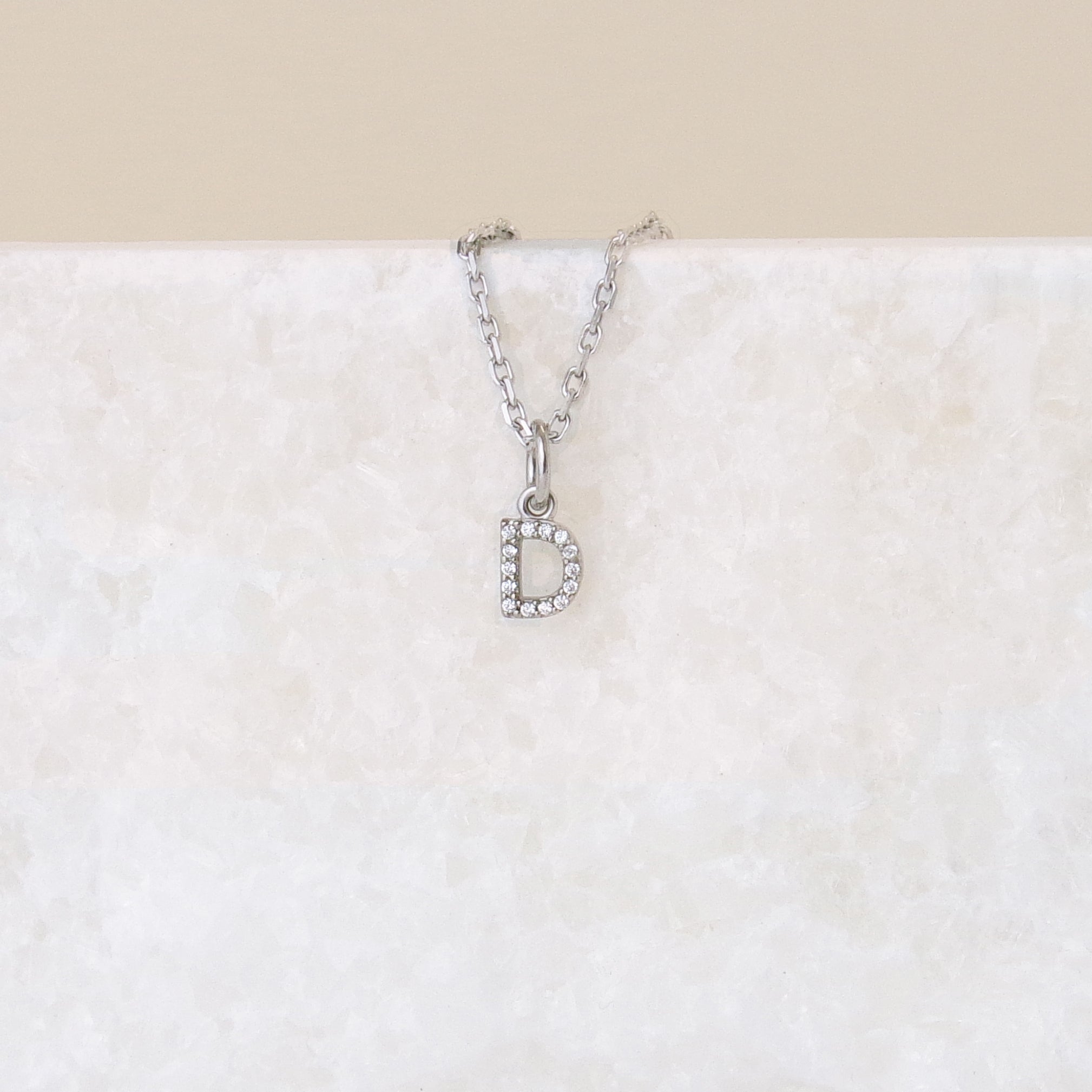 Pendentif Alphabet Scintillant argent