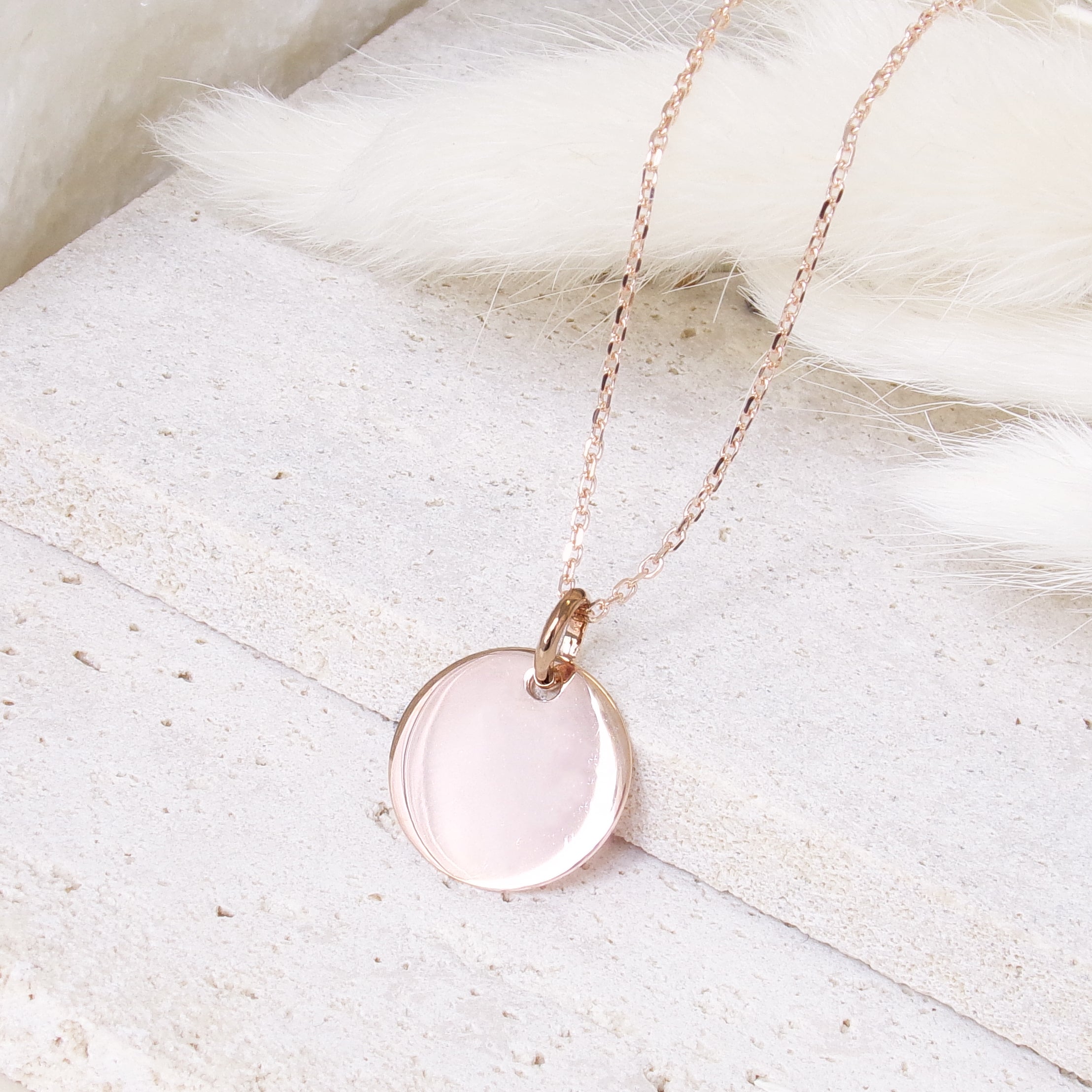 15mm rose gold plated medal pendant to engrave