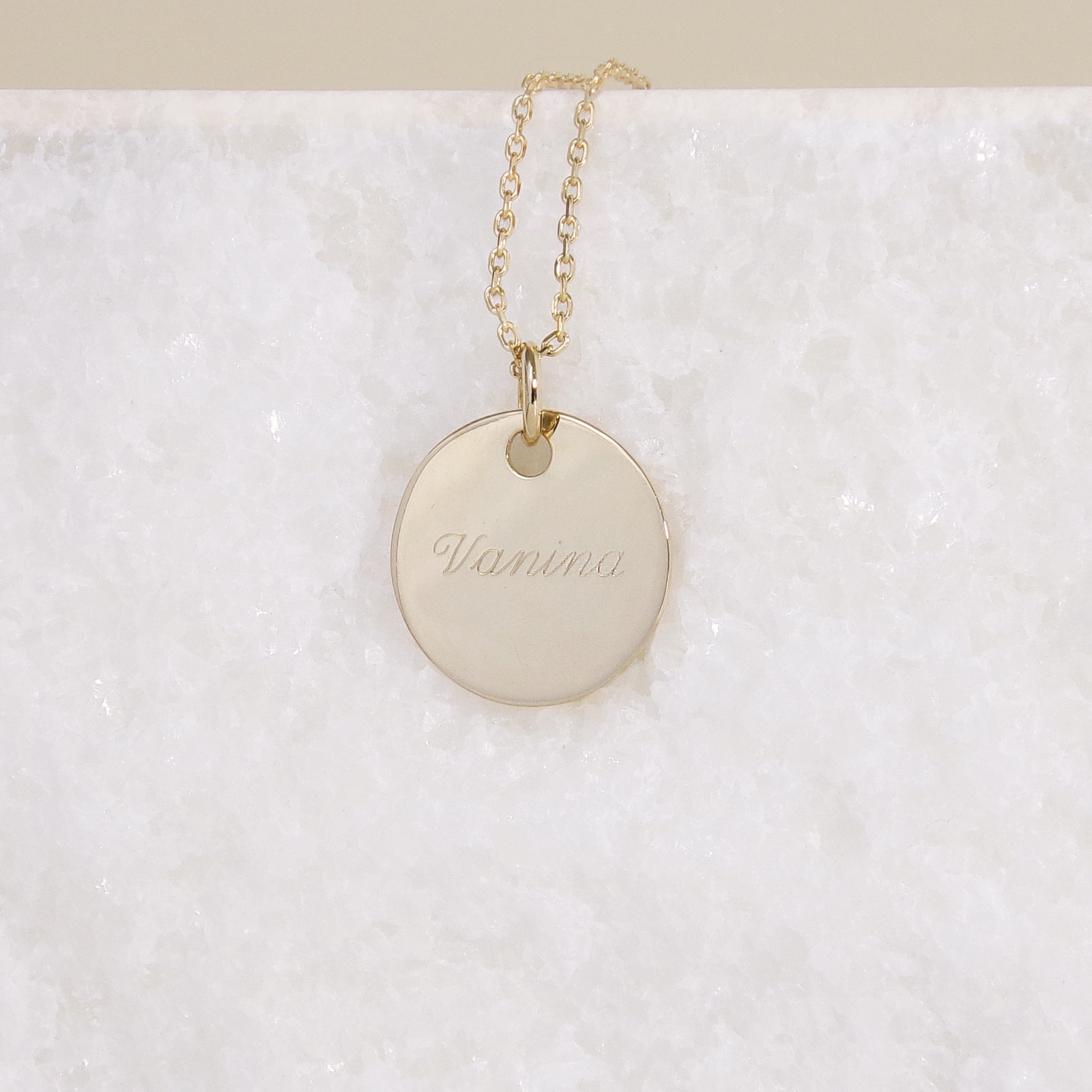 19mm gold plated medal pendant to engrave