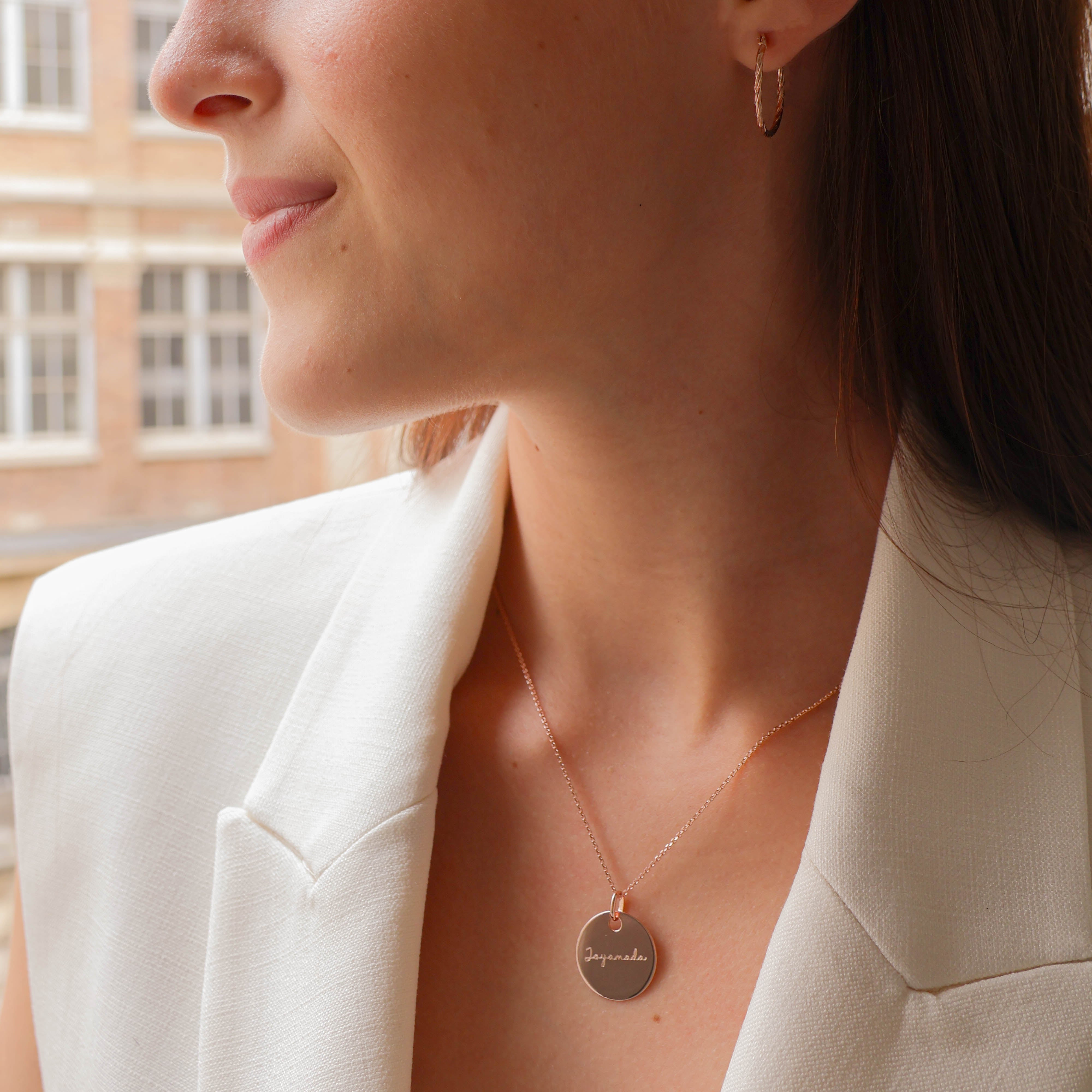 19mm rose gold plated medal pendant to engrave