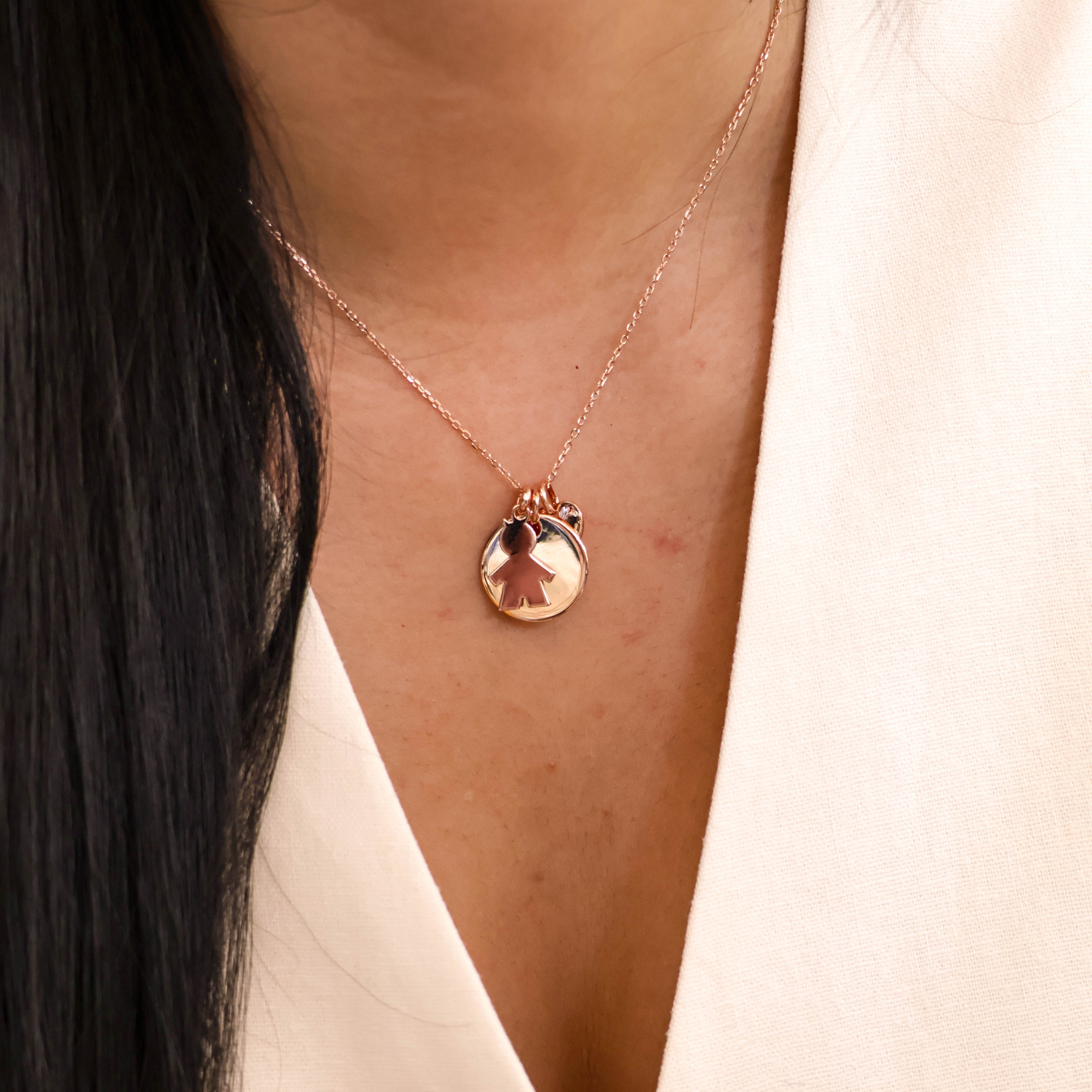 19mm rose gold plated medal pendant to engrave