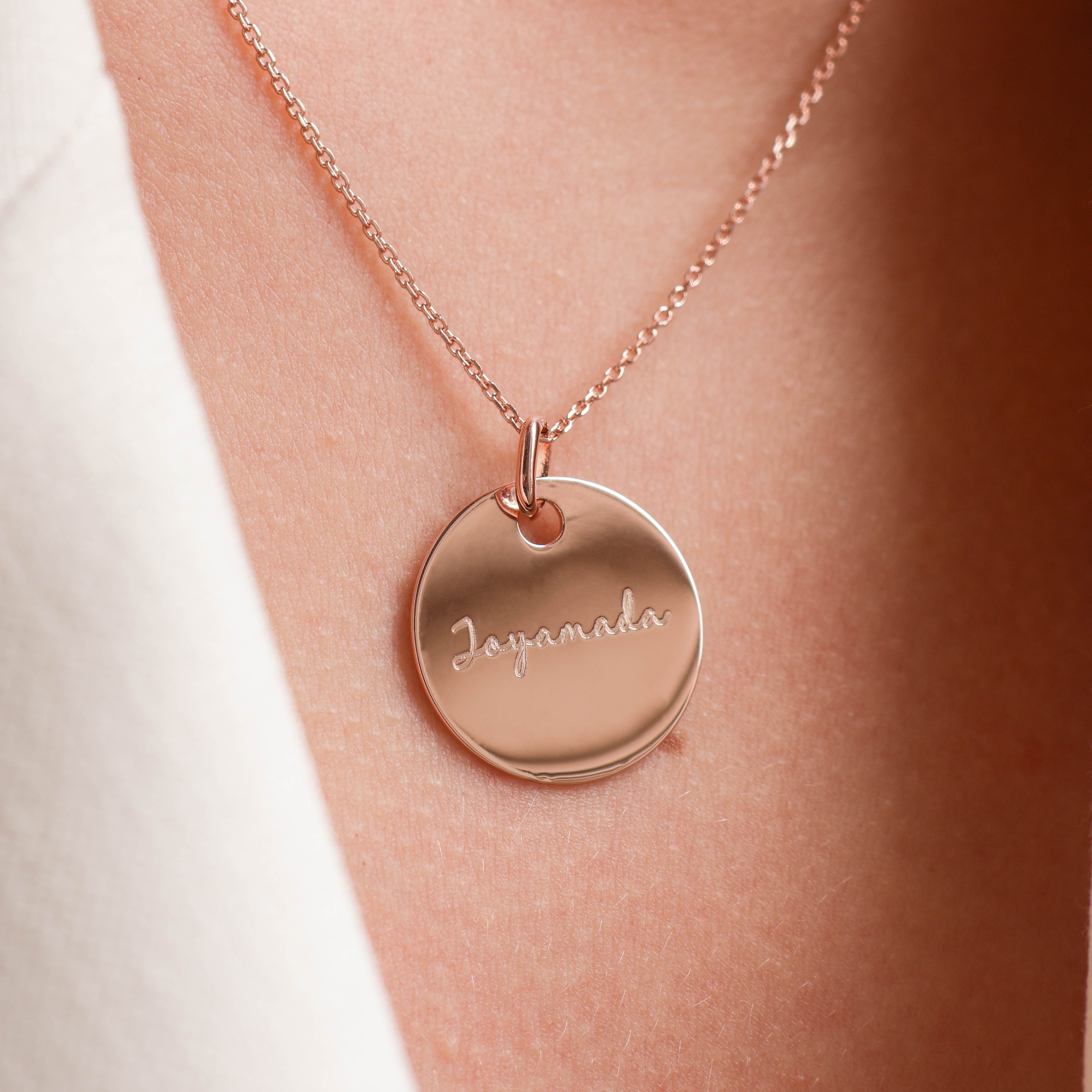 19mm rose gold plated medal pendant to engrave
