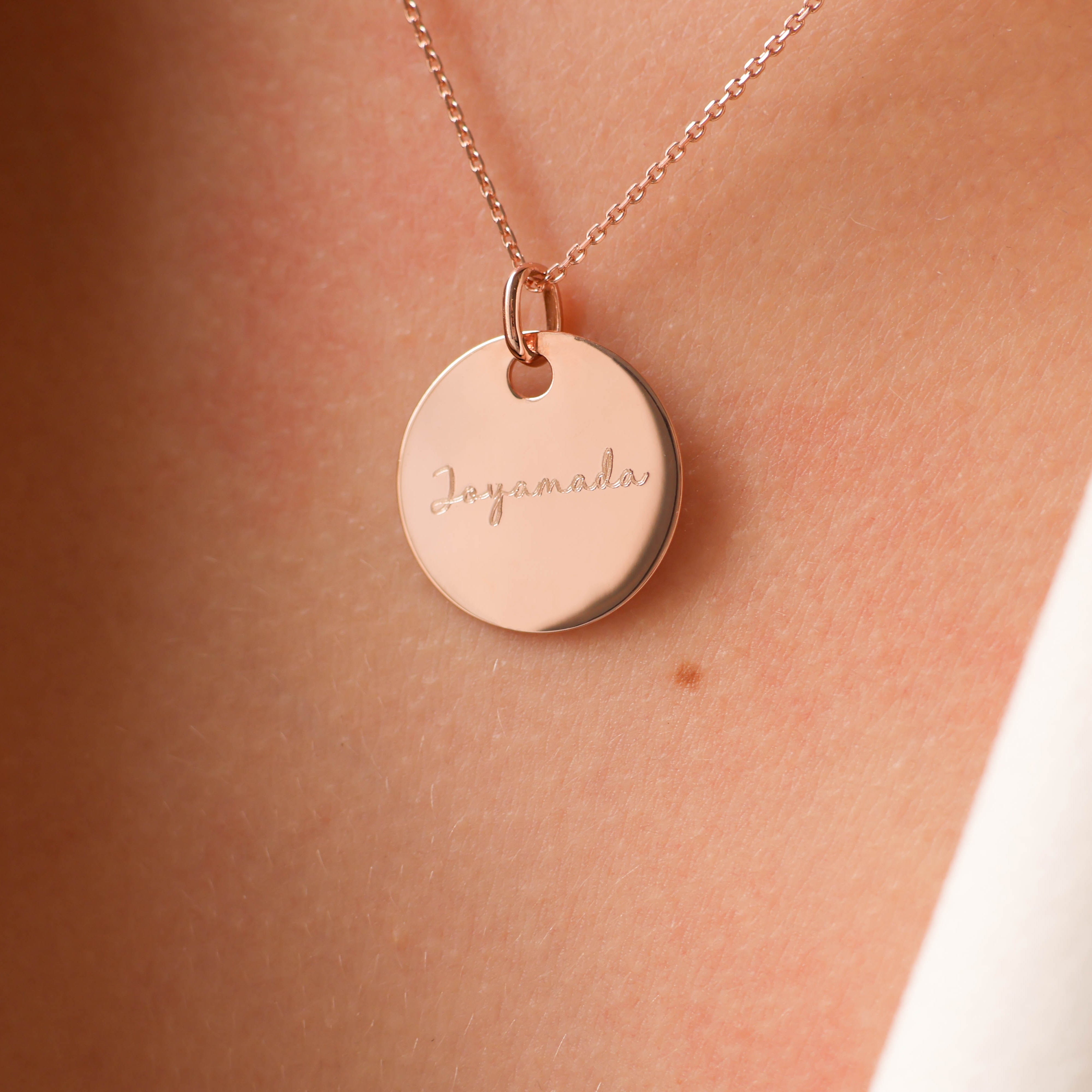 19mm rose gold plated medal pendant to engrave