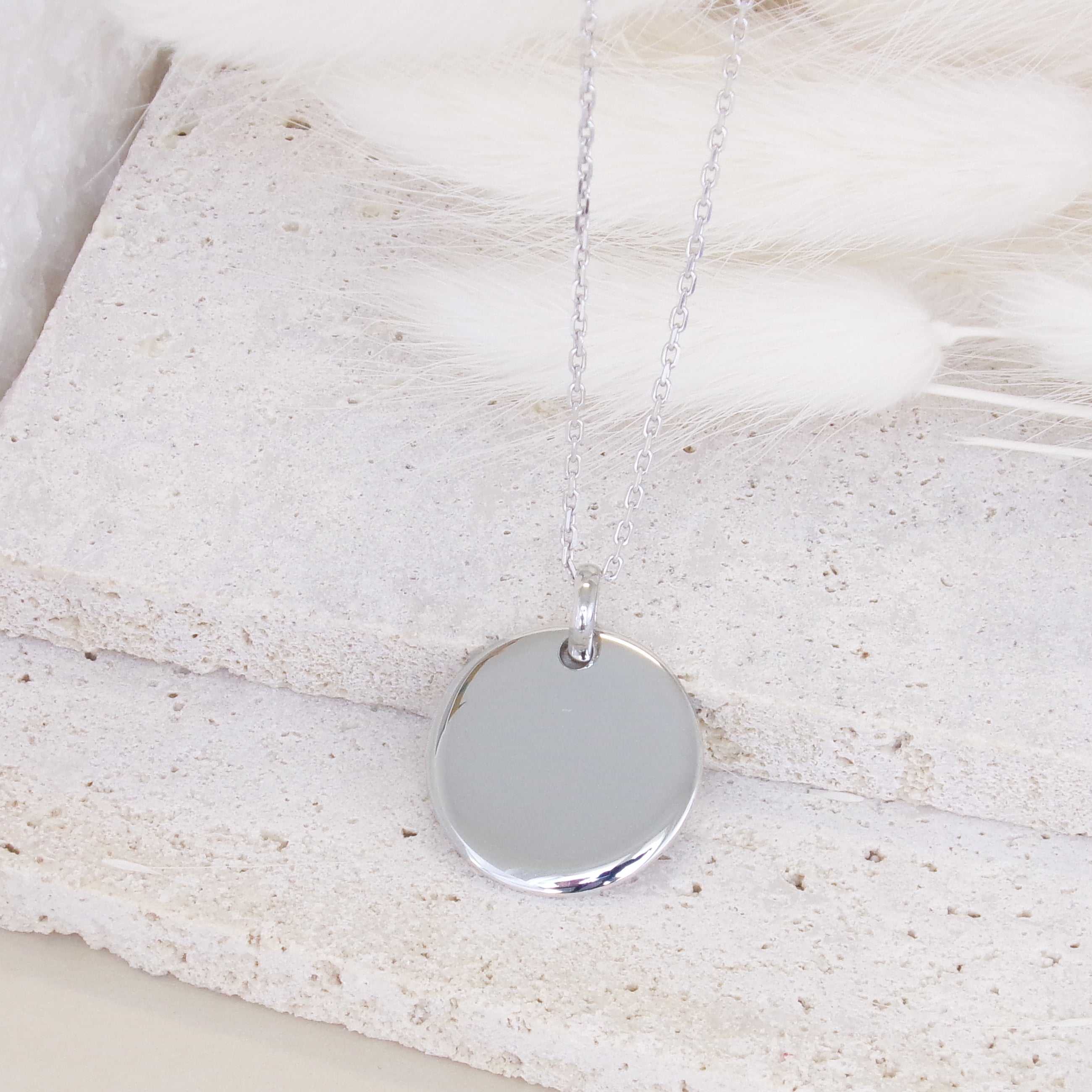 Domed medal pendant 20mm silver to engrave