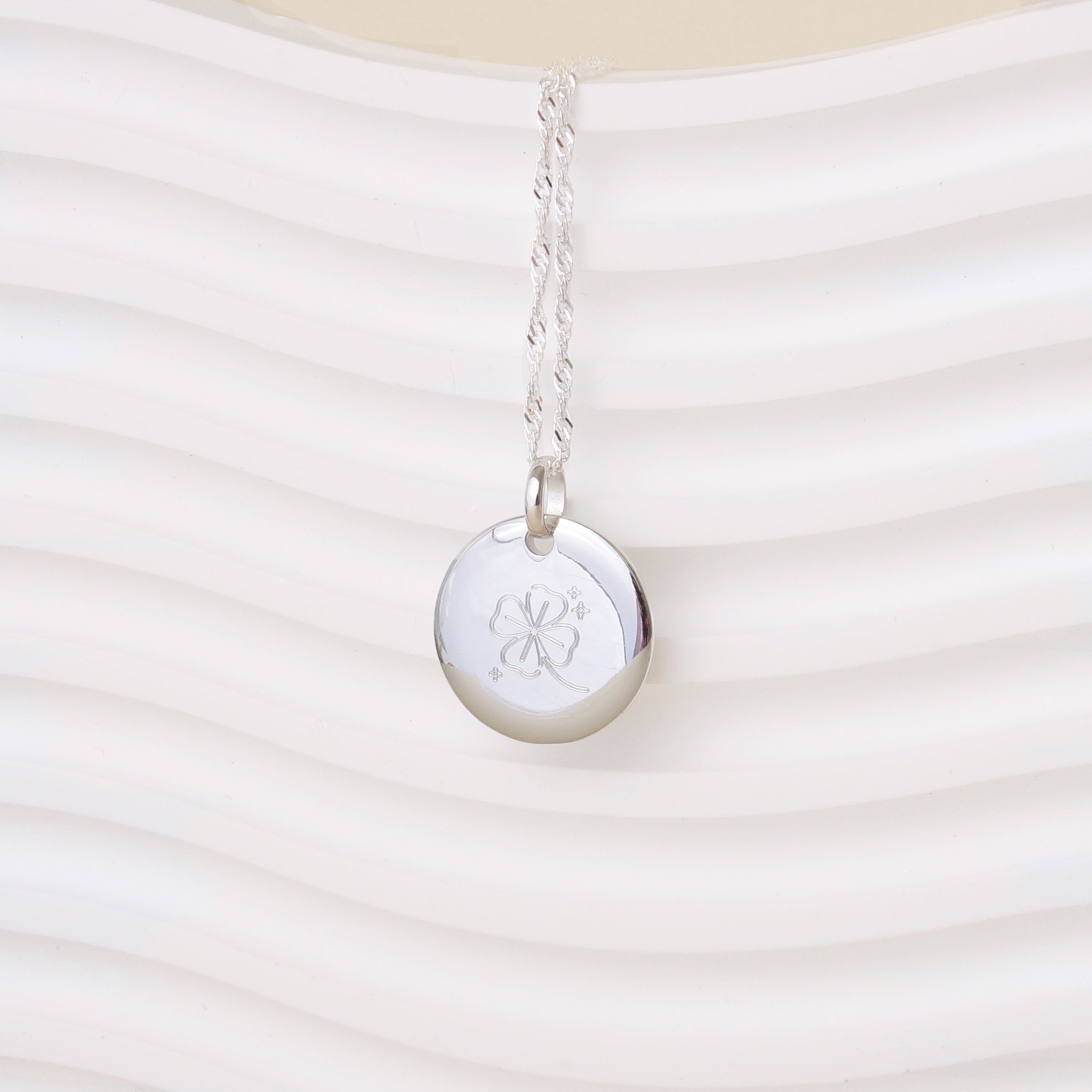 Domed medal pendant 20mm silver to engrave
