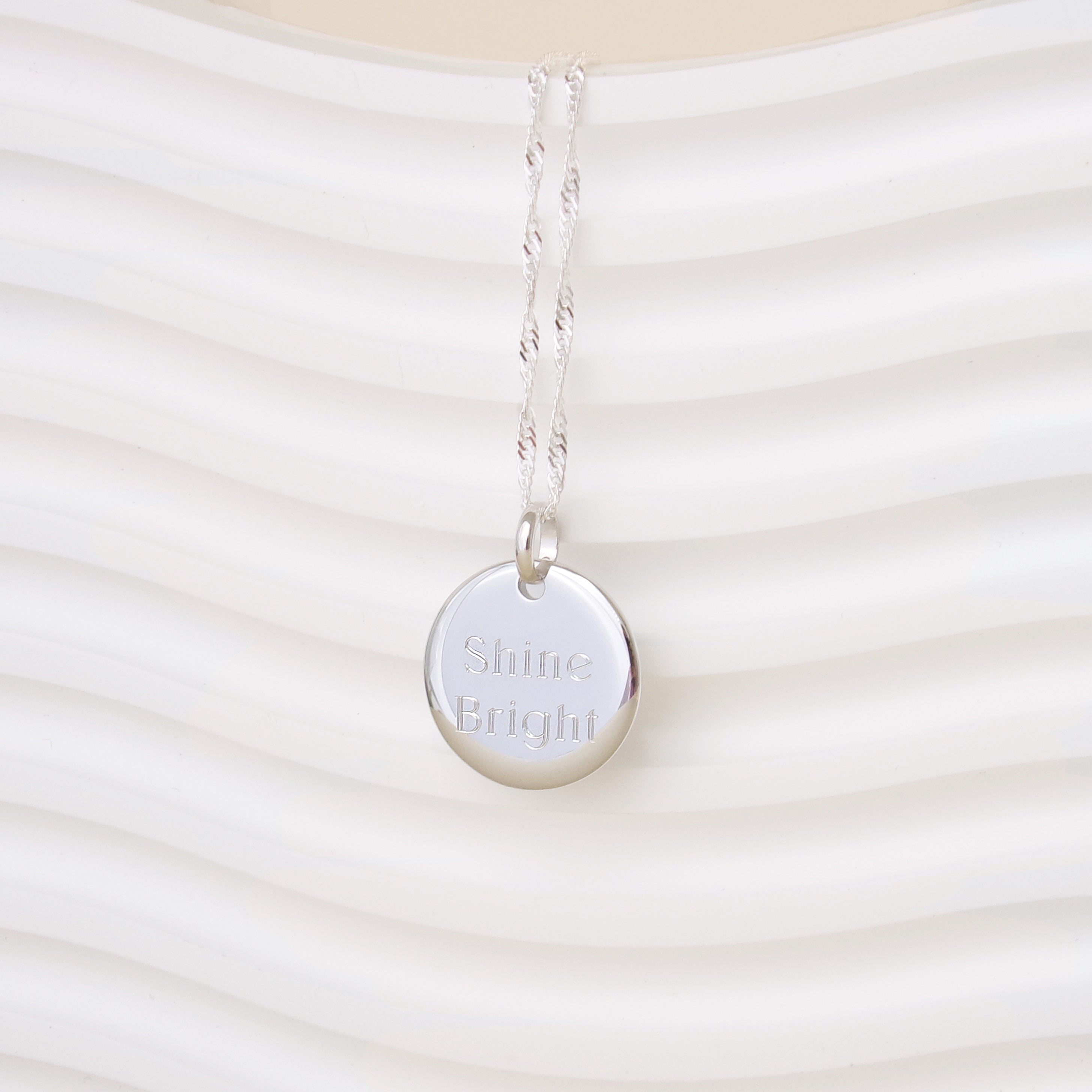 Domed medal pendant 20mm silver to engrave