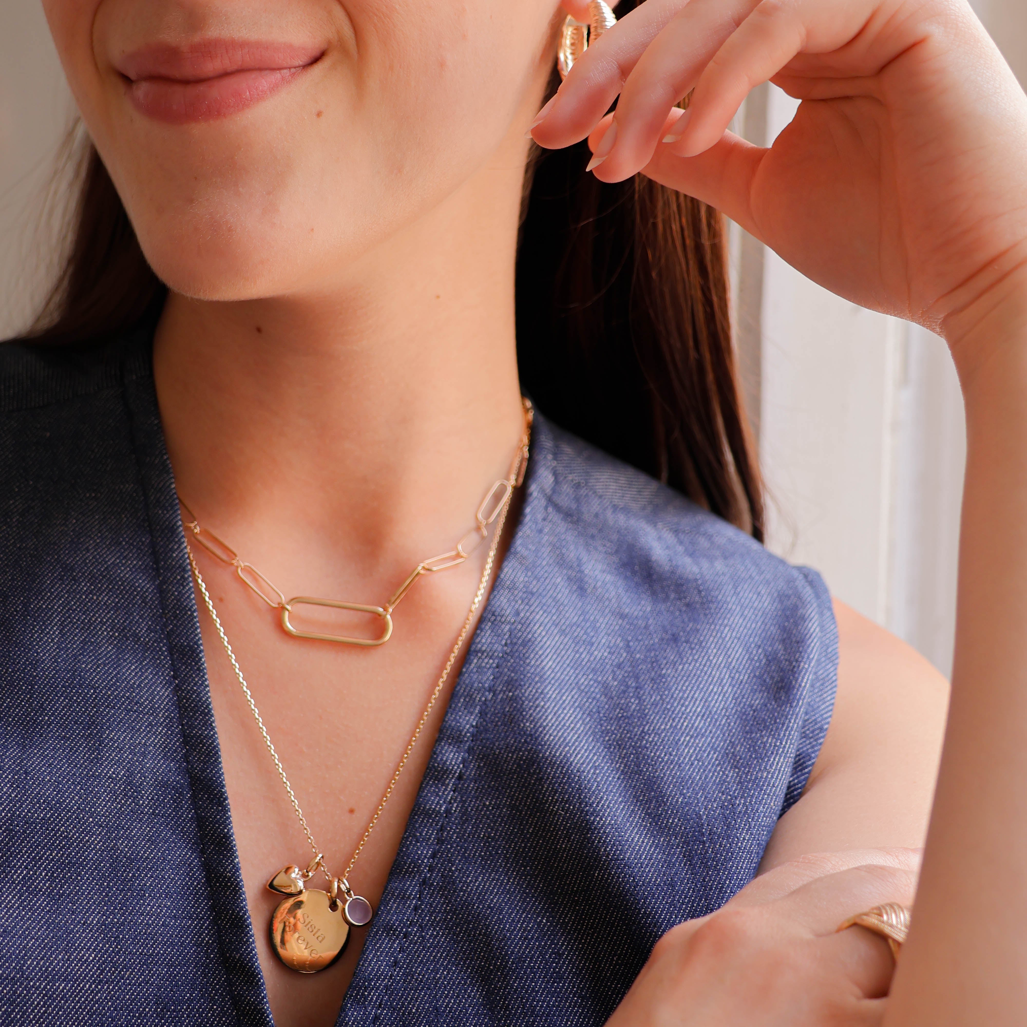 Gold plated 20mm rounded medal pendant to engrave