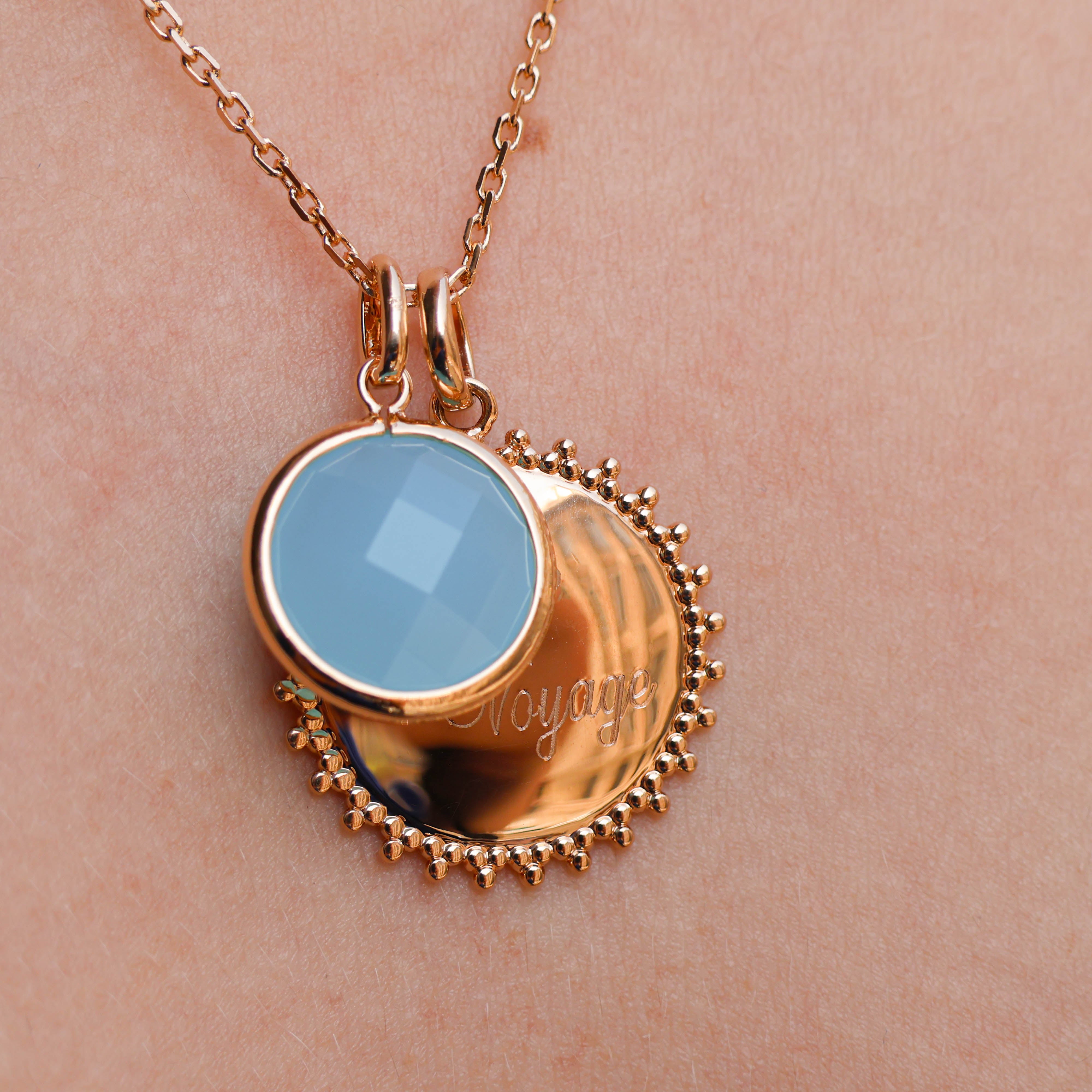 Gold-plated 20mm sun medal pendant to engrave