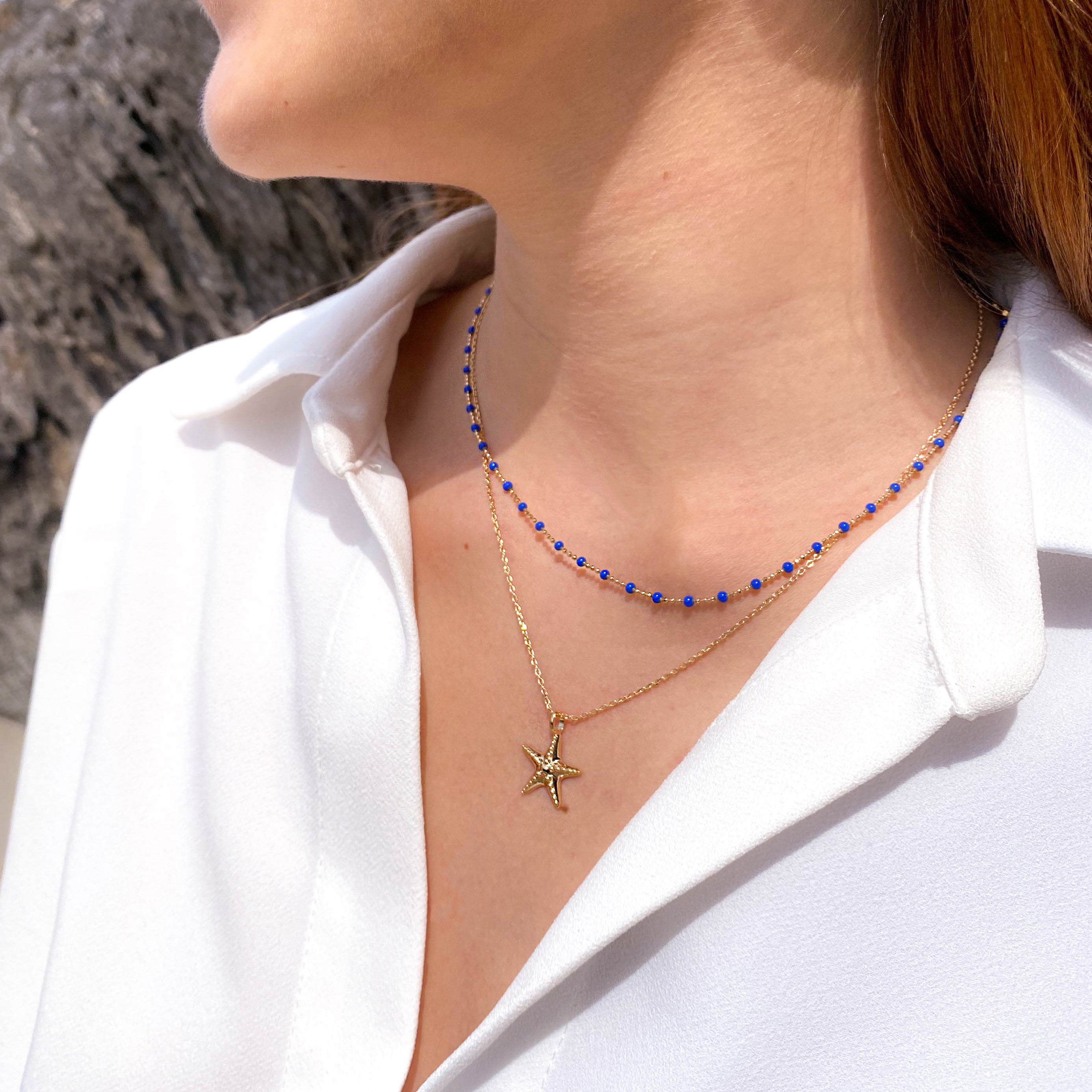 Starfish pendant 15mm gold plated