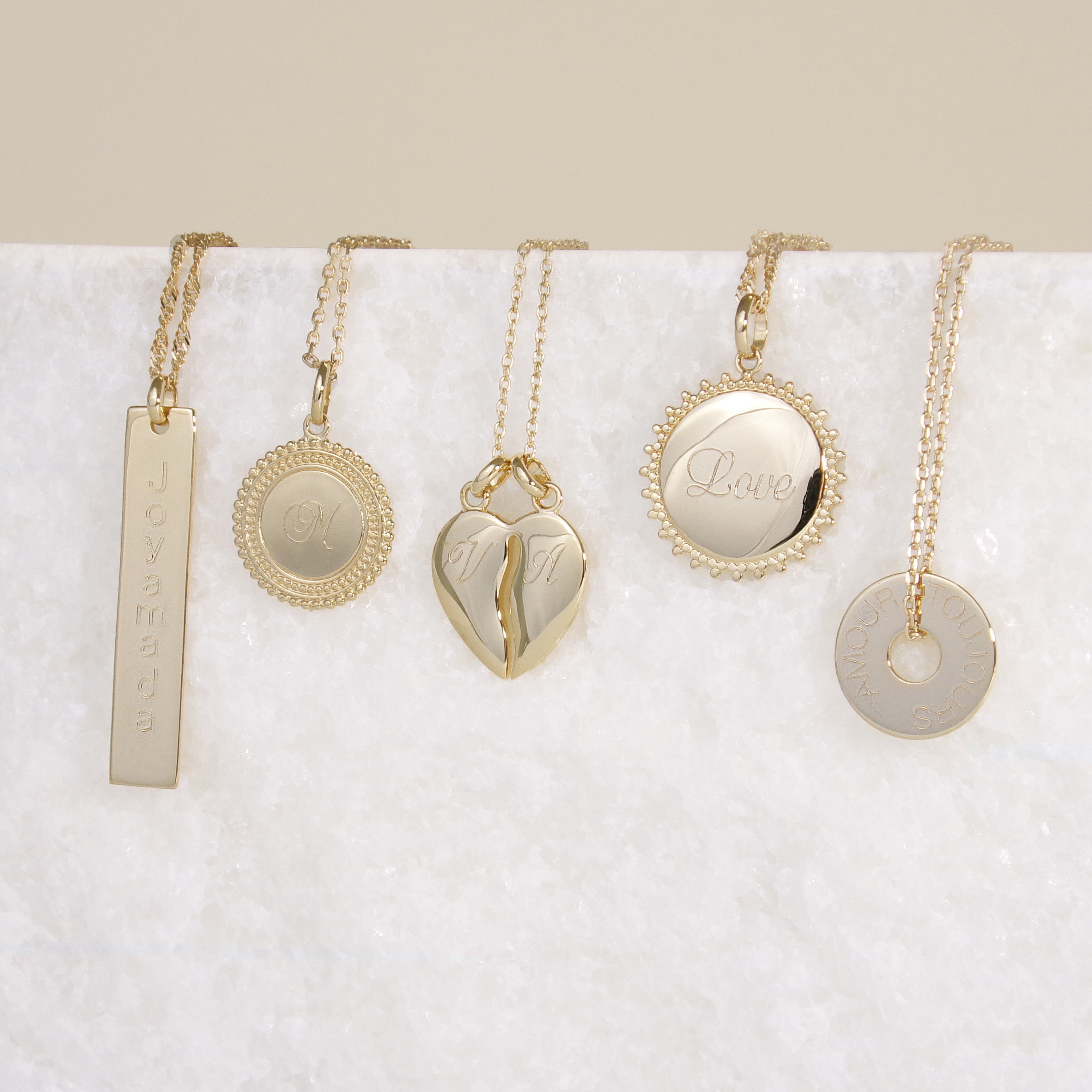 Heart pendant to share gold plated to engrave