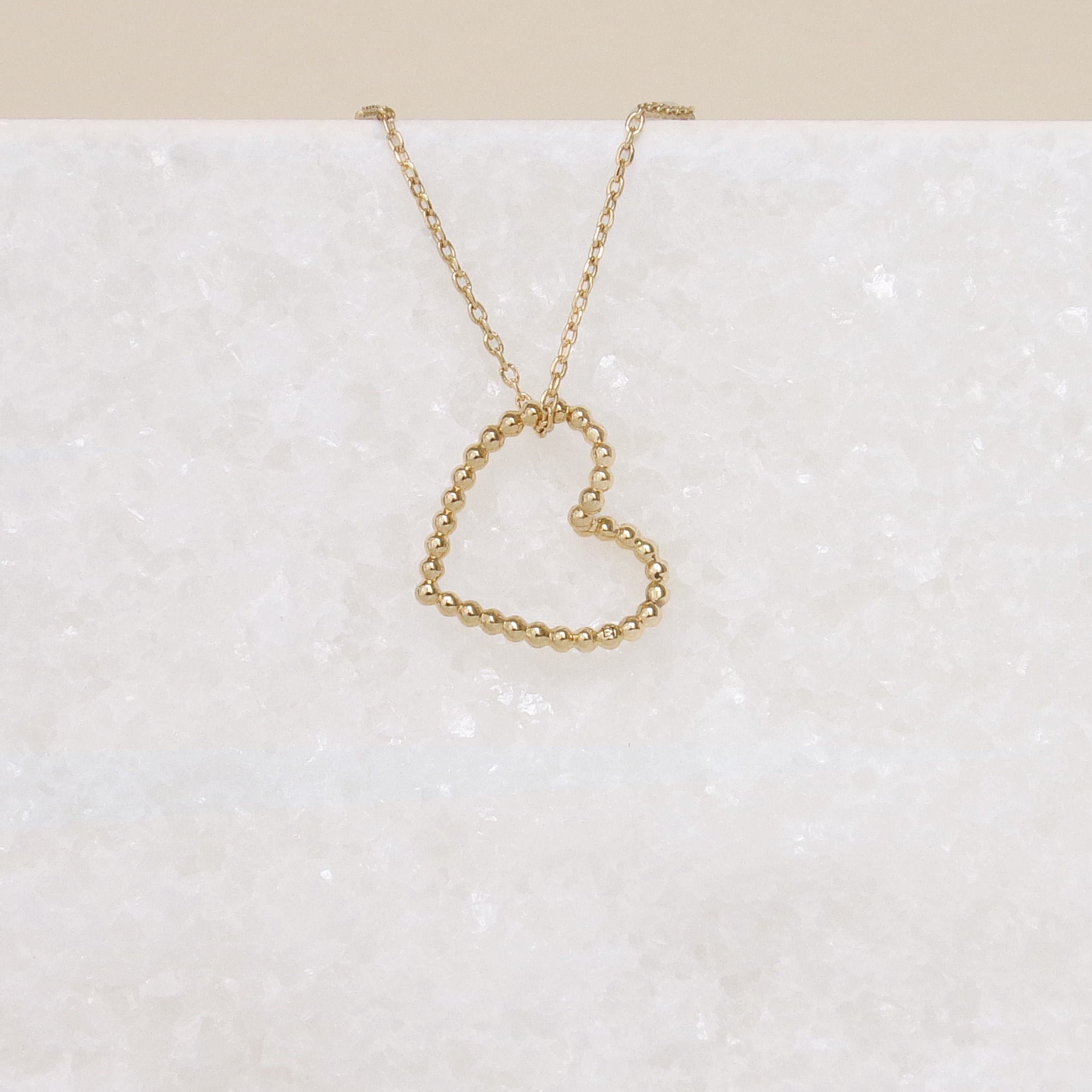 Beaded Heart pendant gold-plated