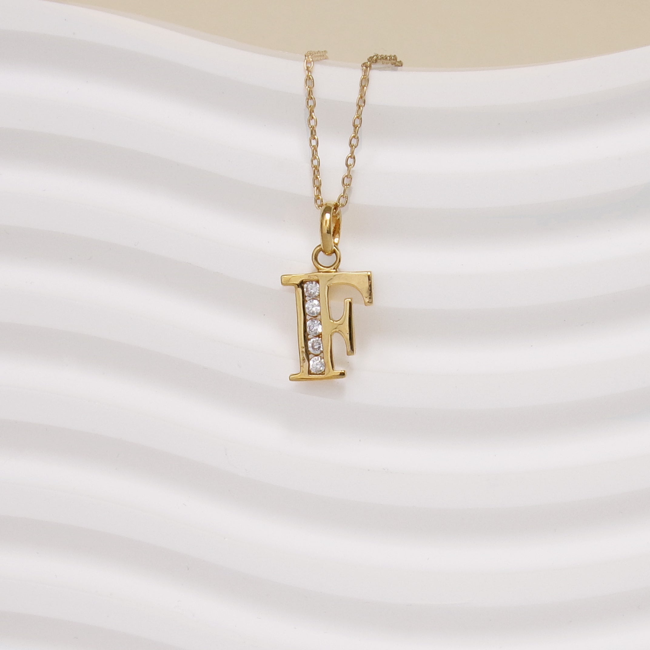 Gold-plated oxide Alphabet pendant