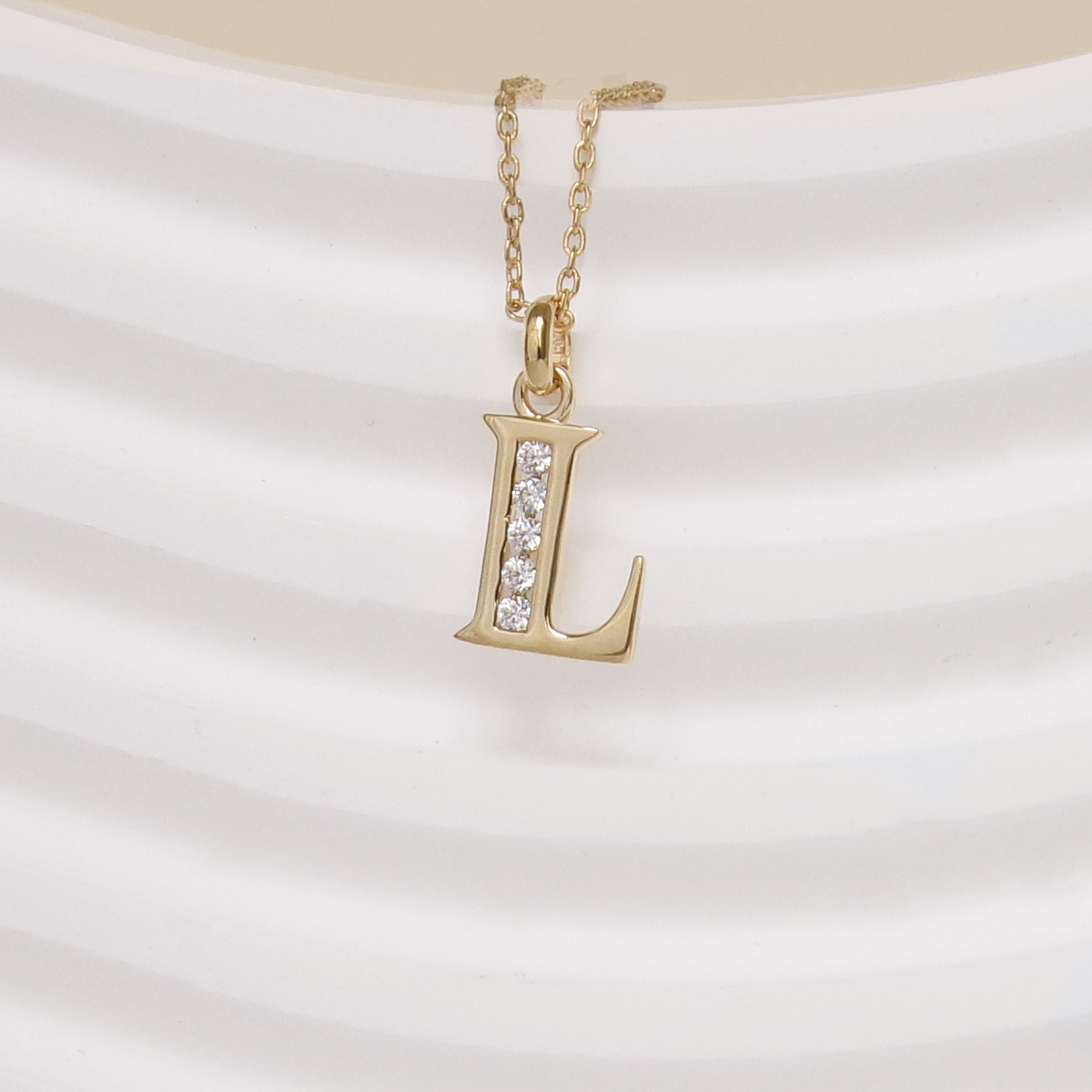 Gold-plated oxide Alphabet pendant