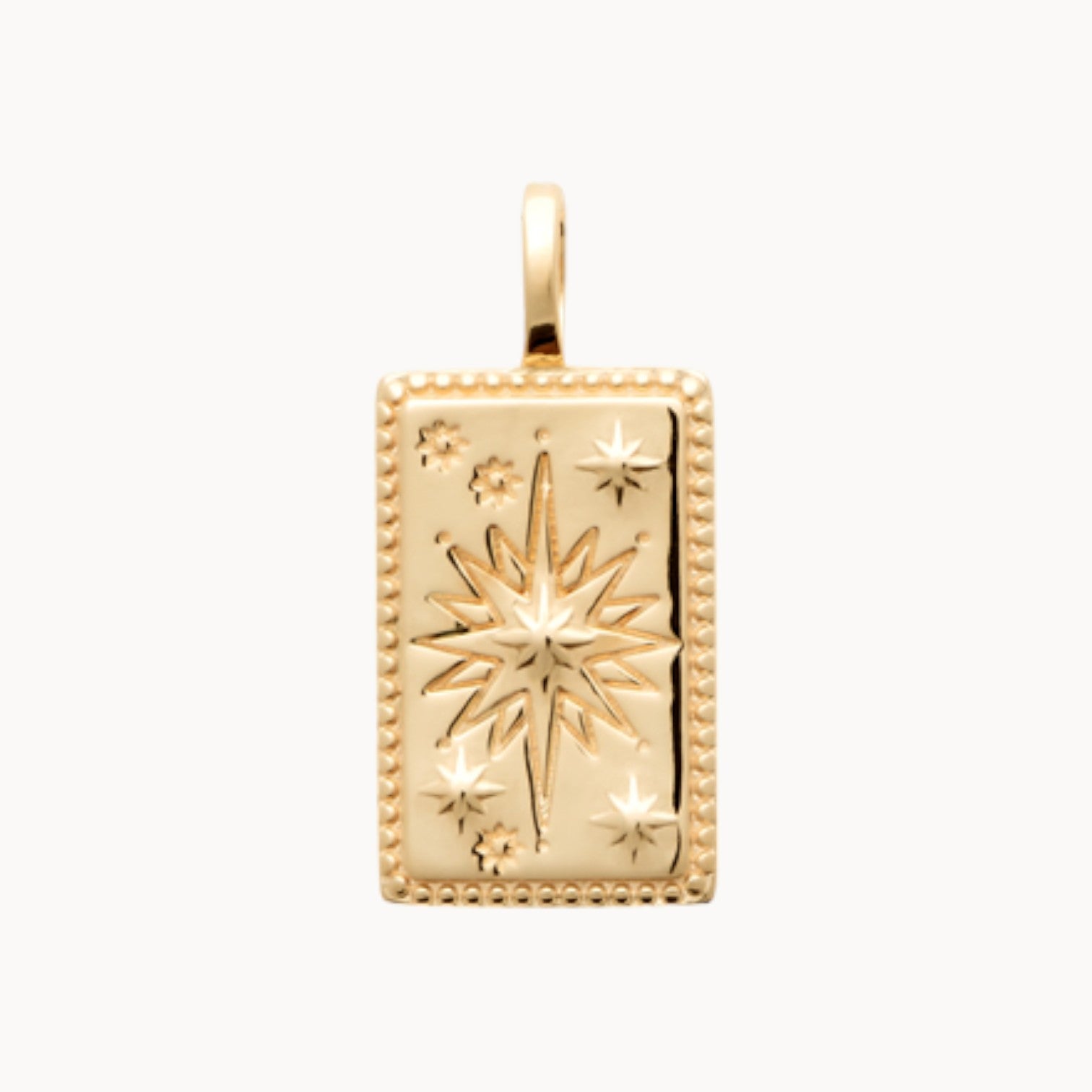 Gold-plated shimmering star tarot pendant to engrave