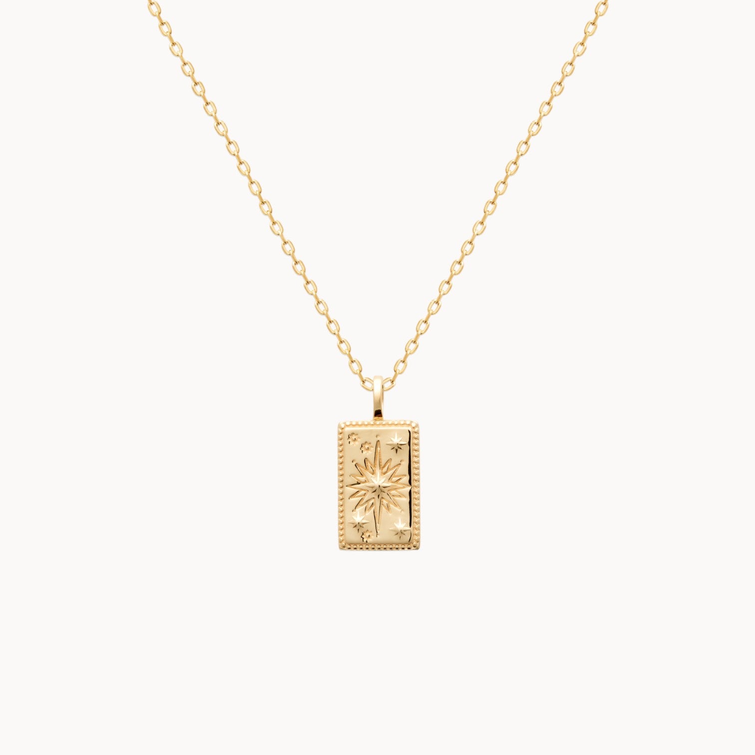 Gold-plated shimmering star tarot pendant to engrave