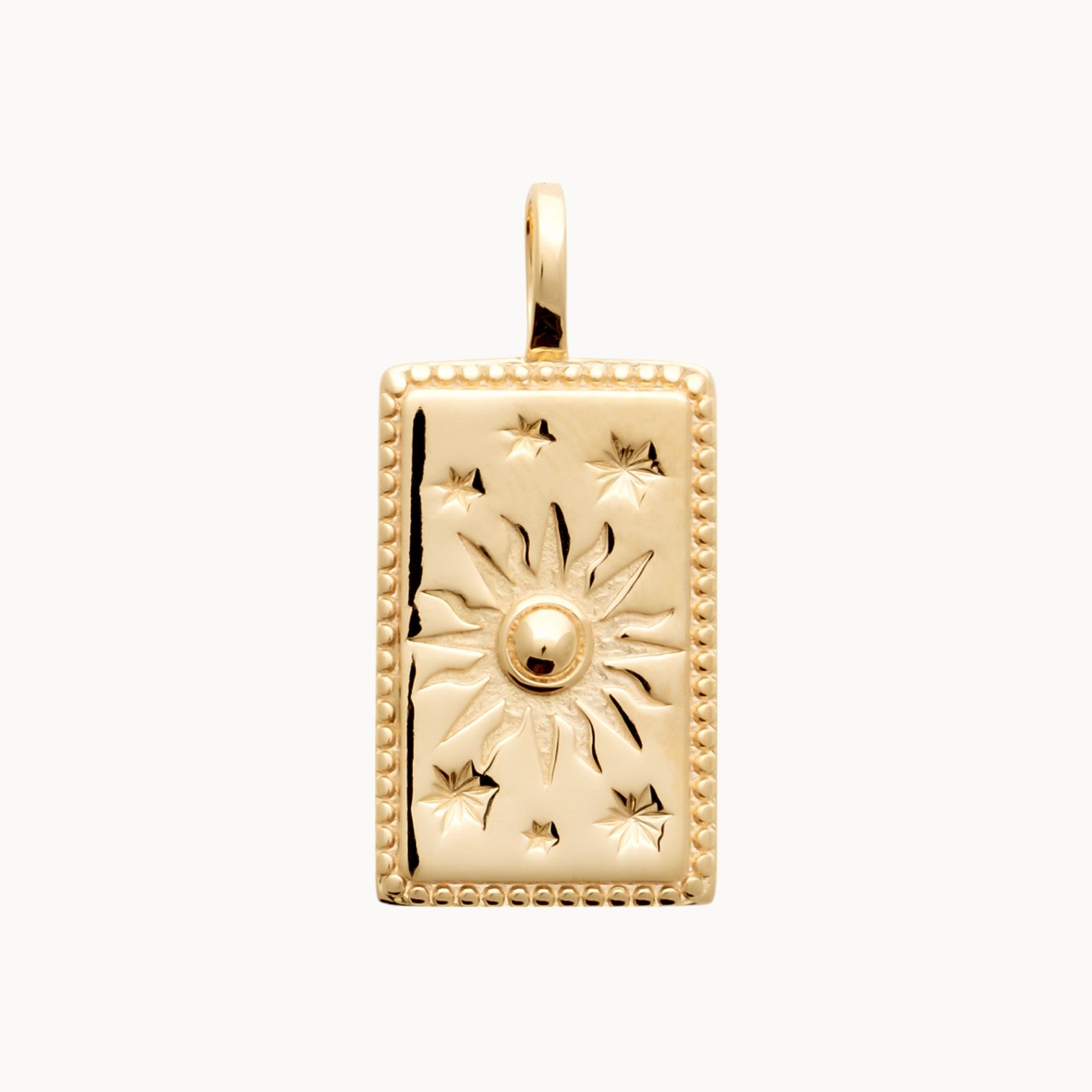 Gold-plated bright sun tarot pendant to engrave