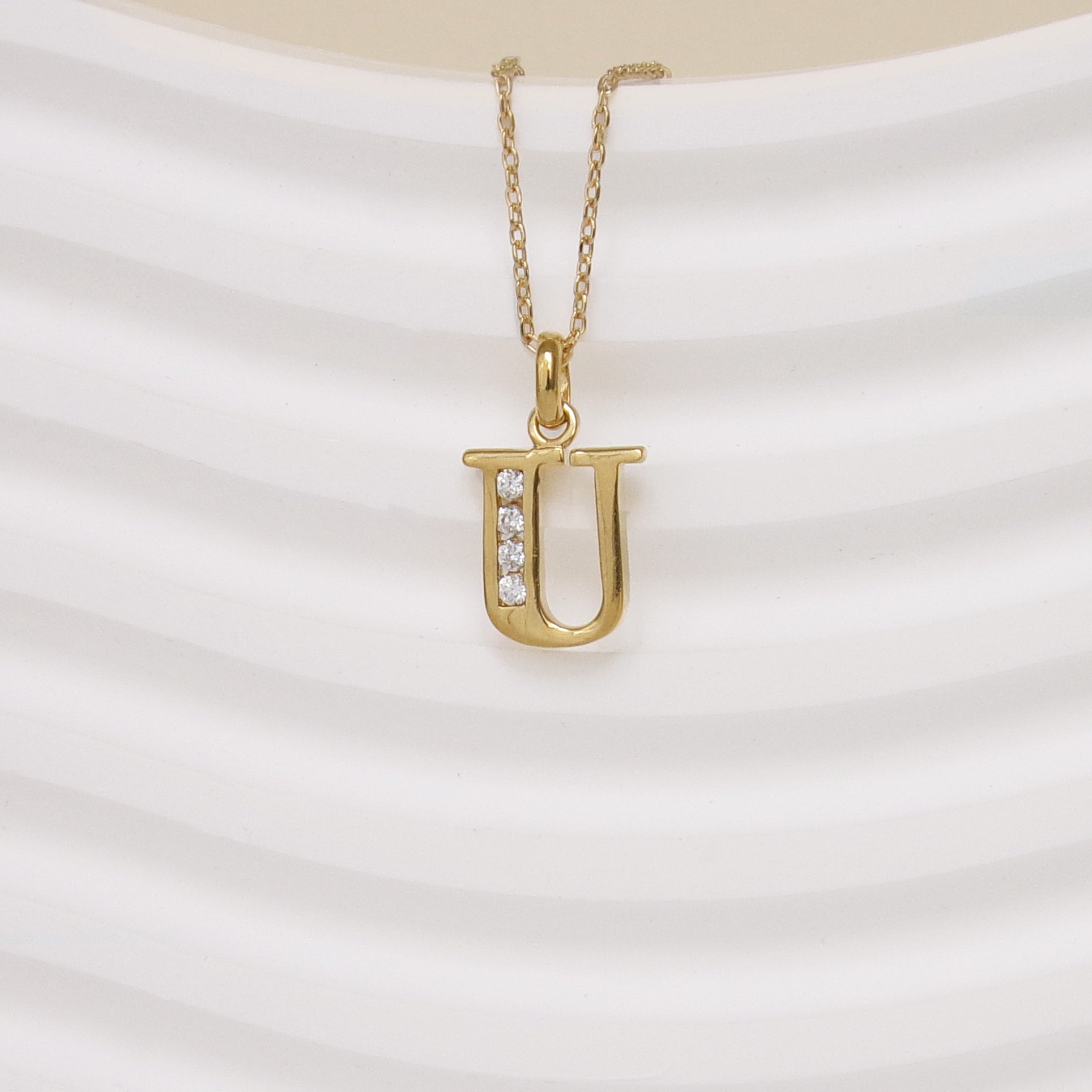 Gold-plated oxide Alphabet pendant