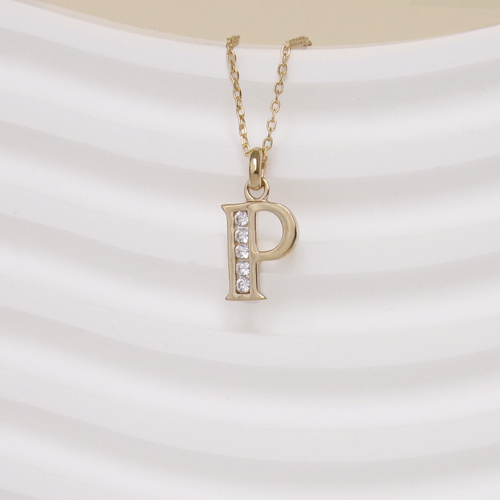 Gold-plated oxide Alphabet pendant