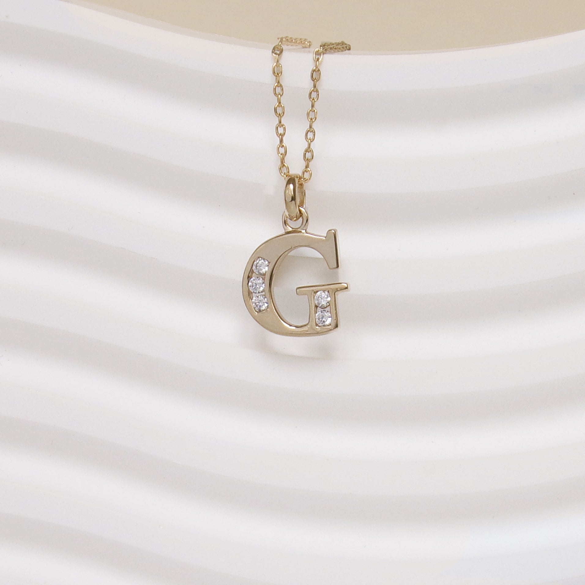 Gold-plated oxide Alphabet pendant