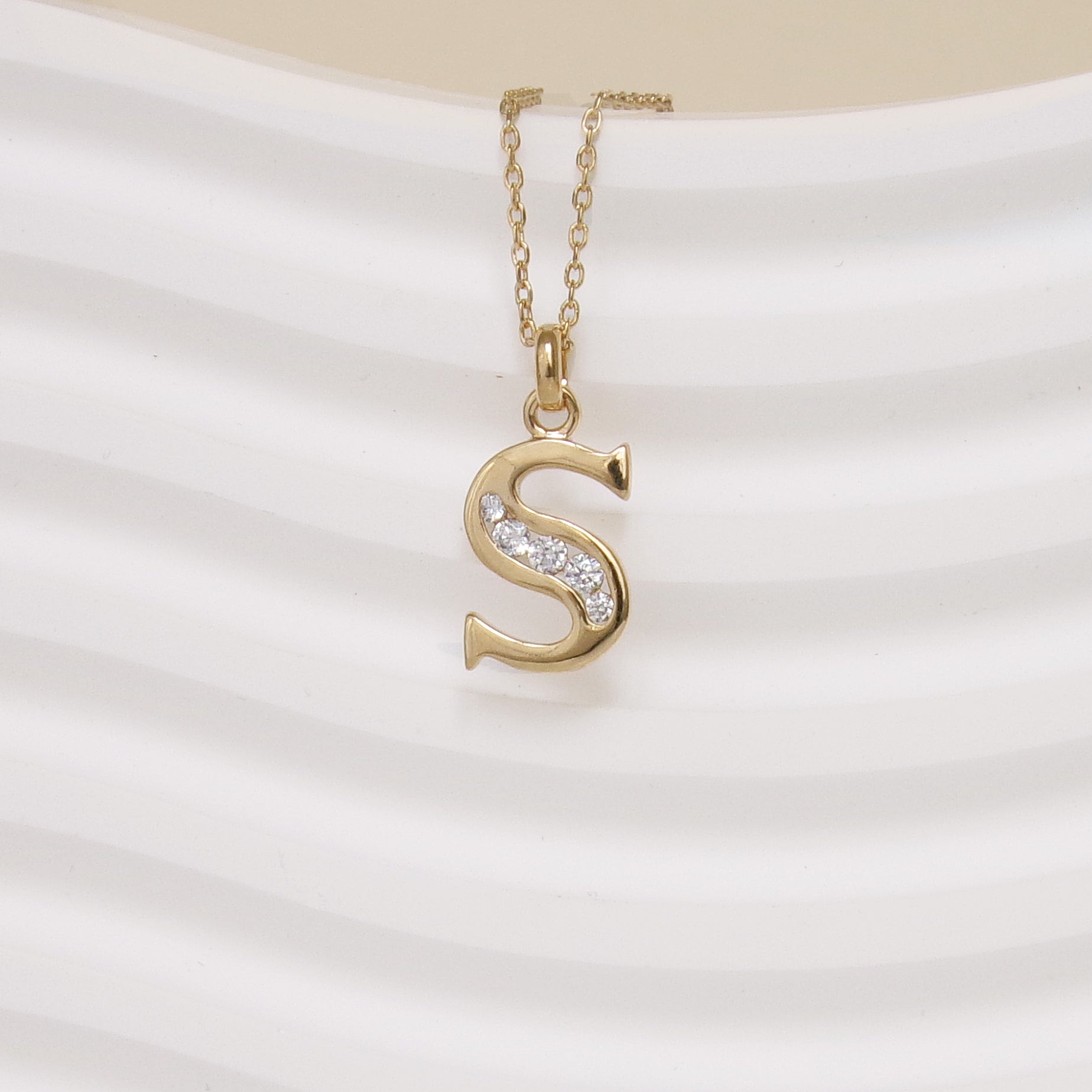 Gold-plated oxide Alphabet pendant