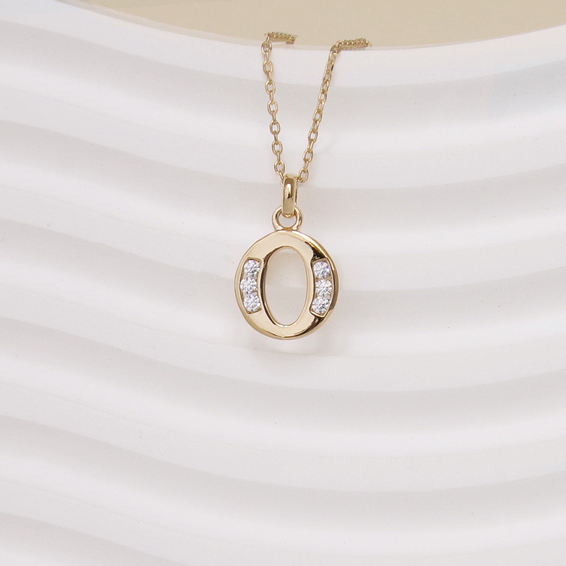 Gold-plated oxide Alphabet pendant