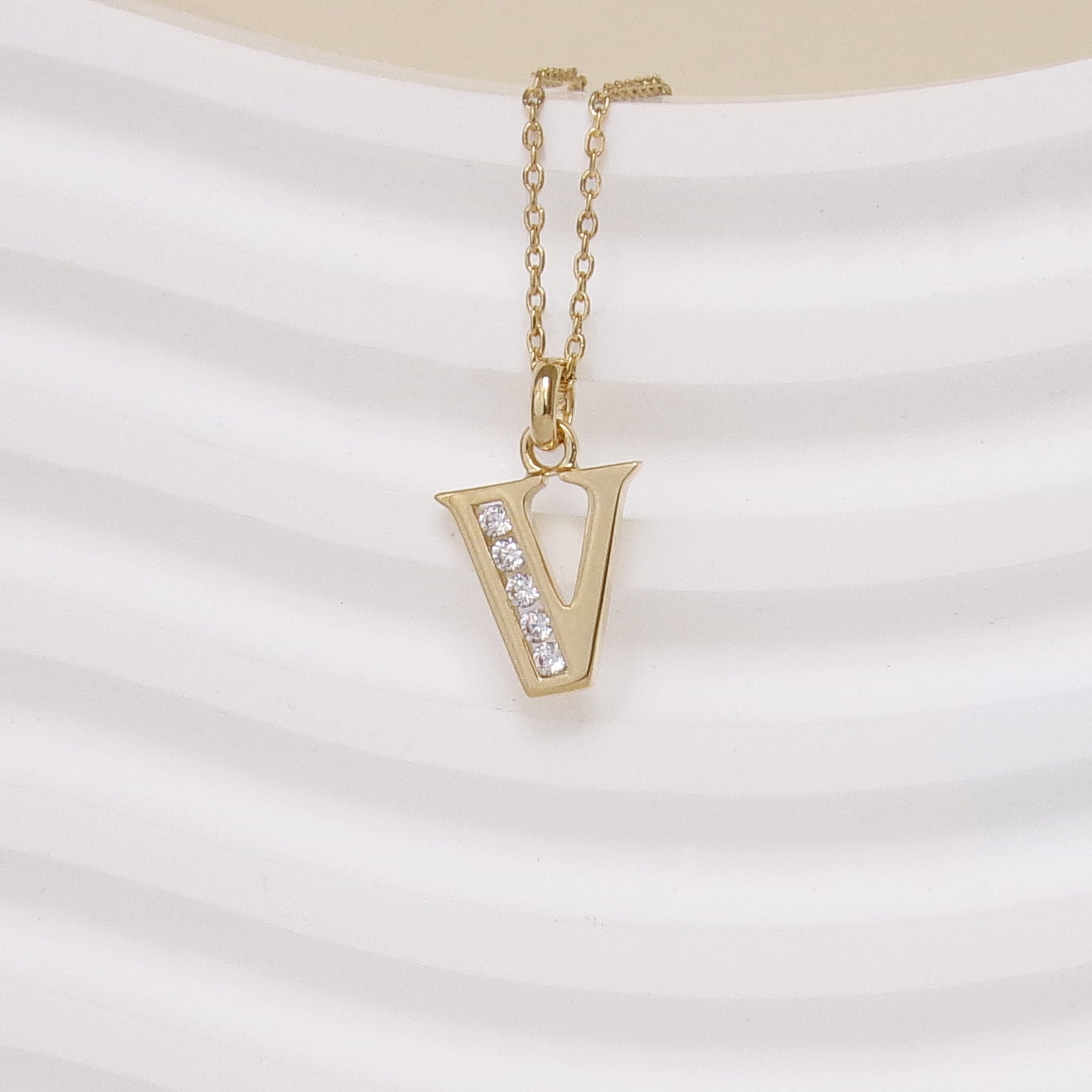 Gold-plated oxide Alphabet pendant