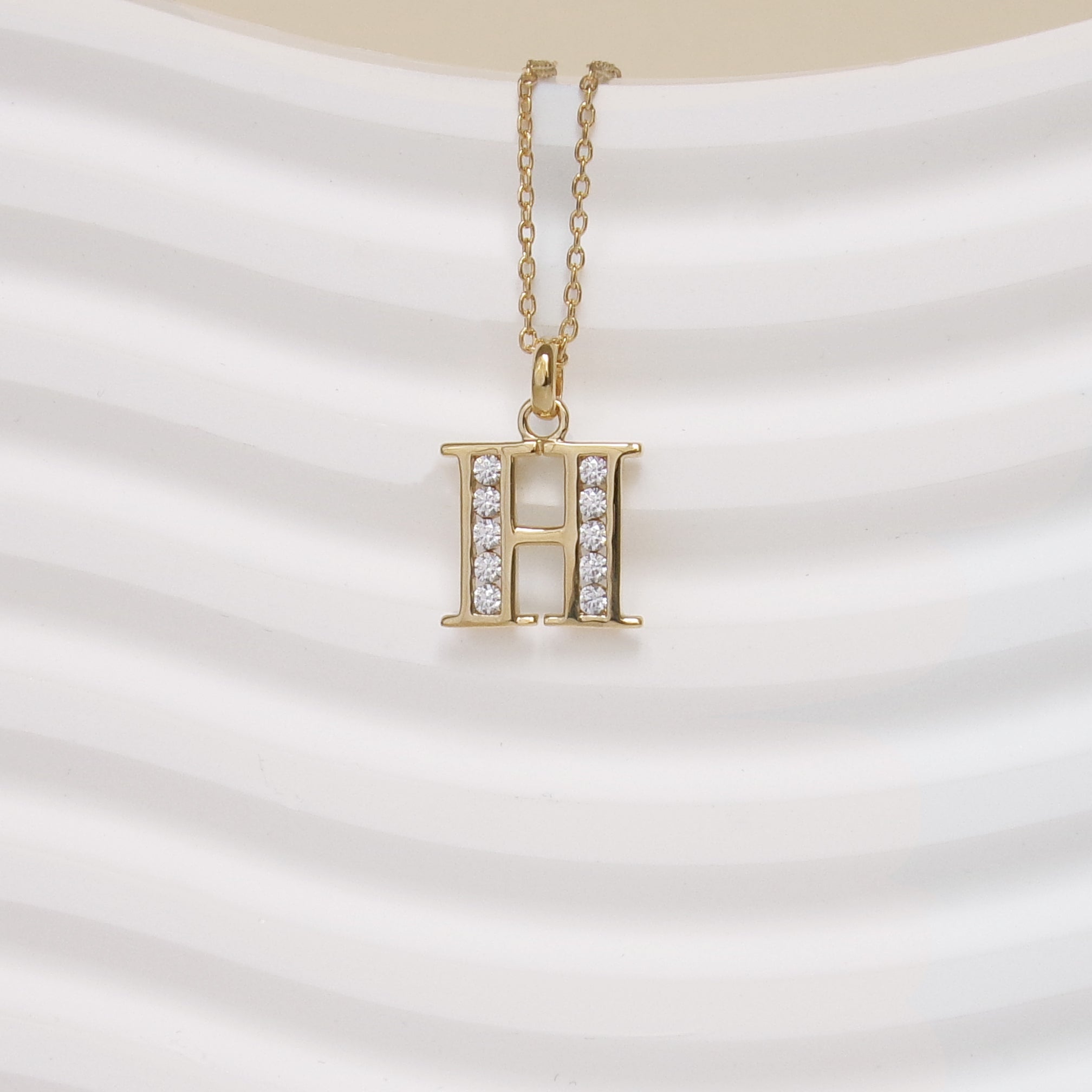 Gold-plated oxide Alphabet pendant