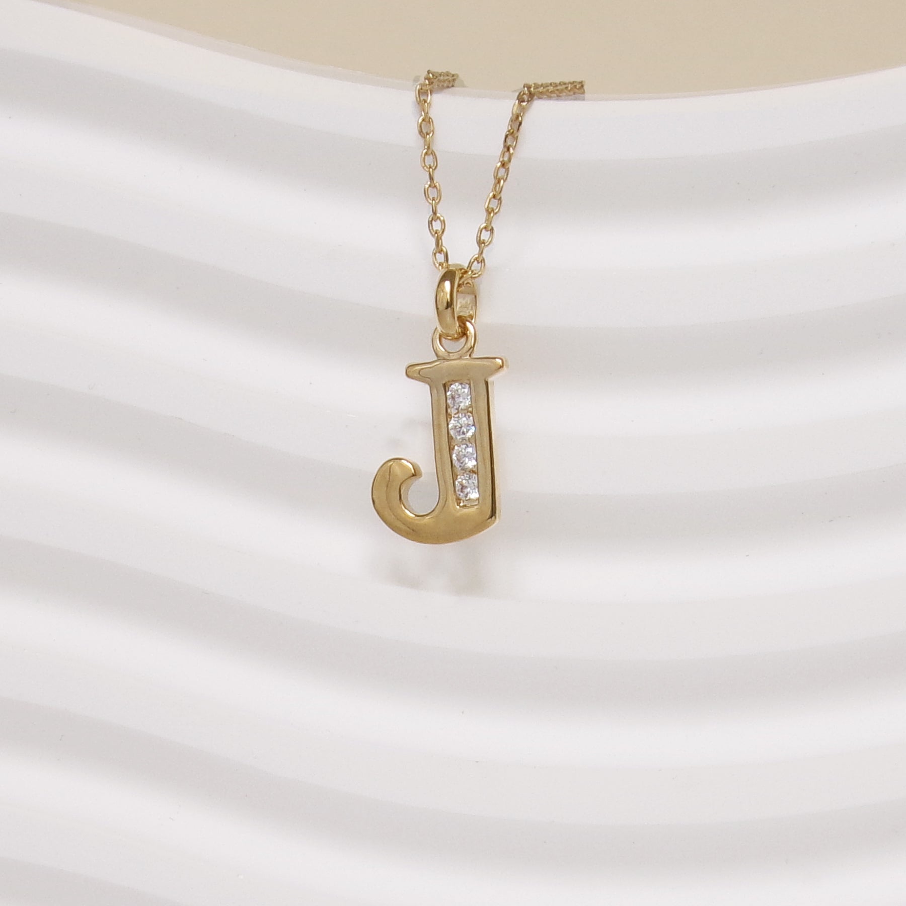 Gold-plated oxide Alphabet pendant