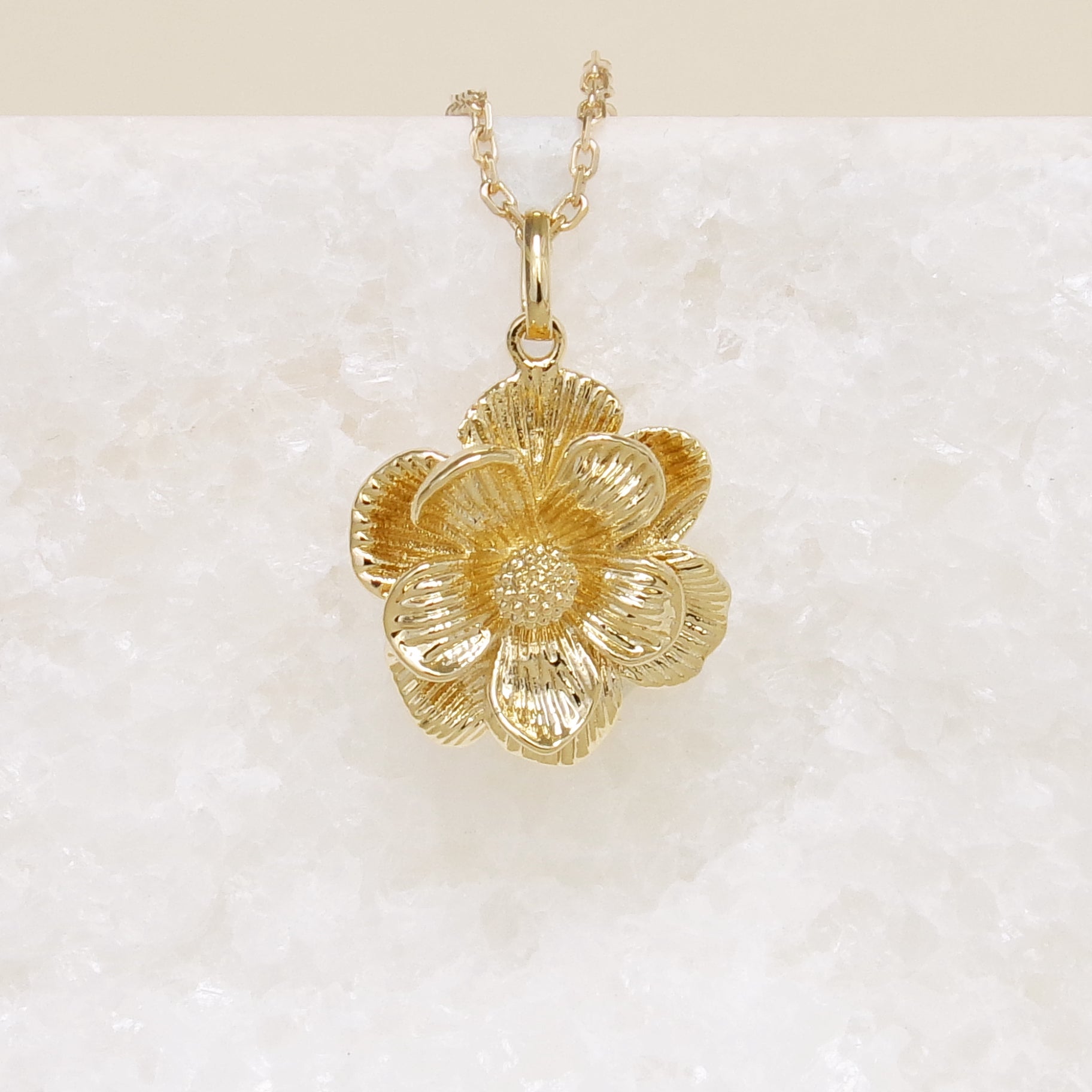 Lumia pendant striped flower gold-plated