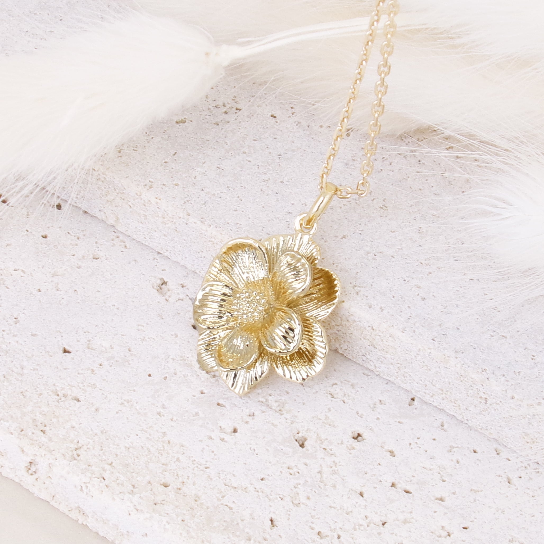 Lumia pendant striped flower gold-plated