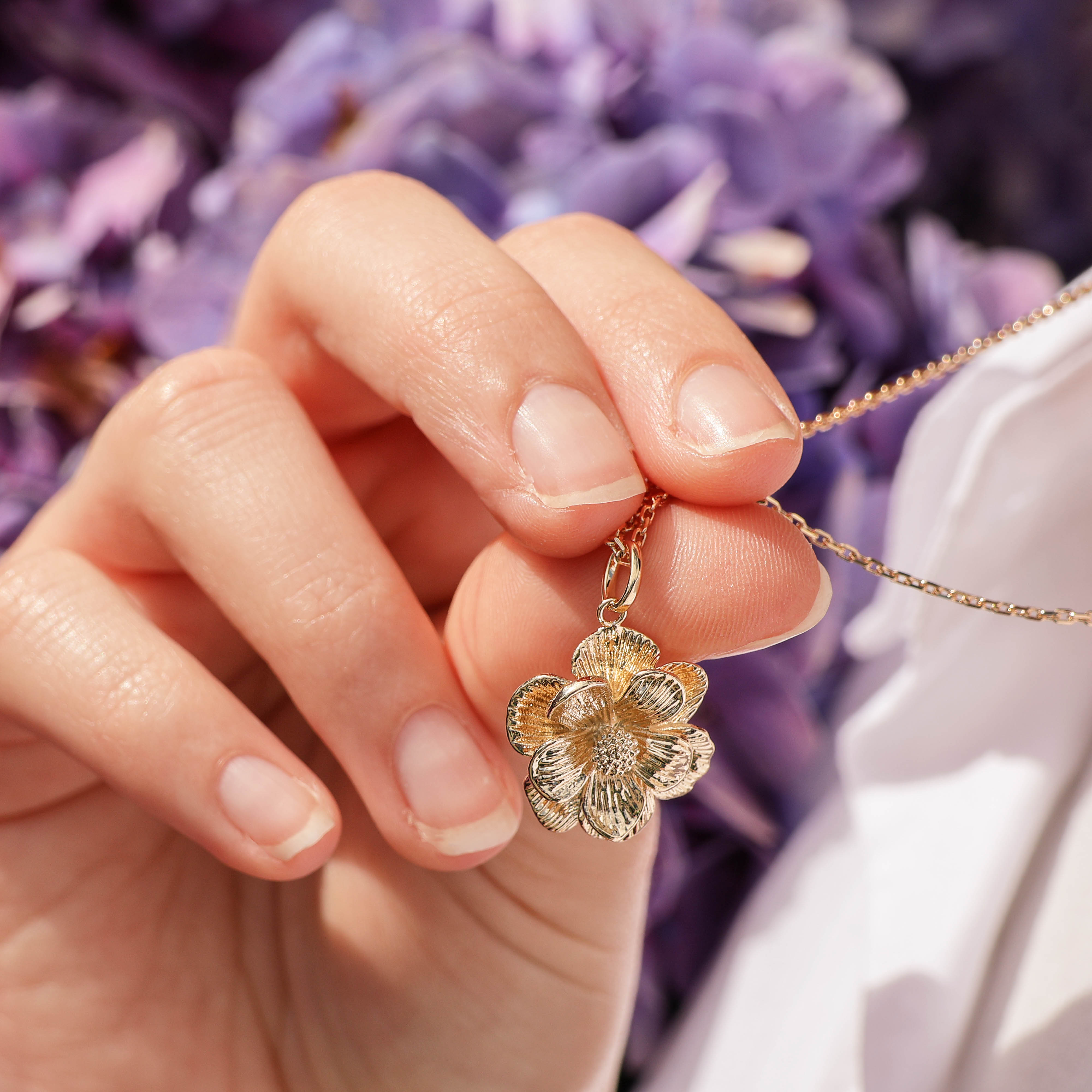 Lumia pendant striped flower gold-plated