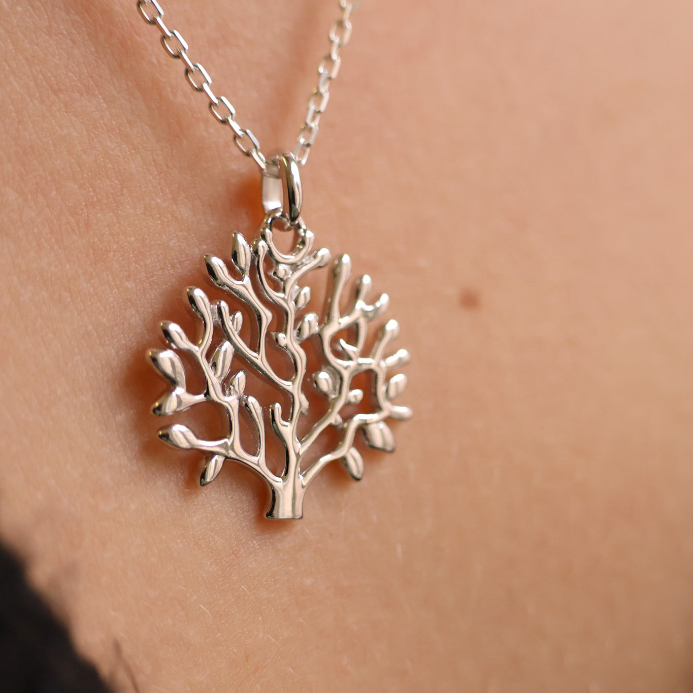 Religious silver tree of life pendant