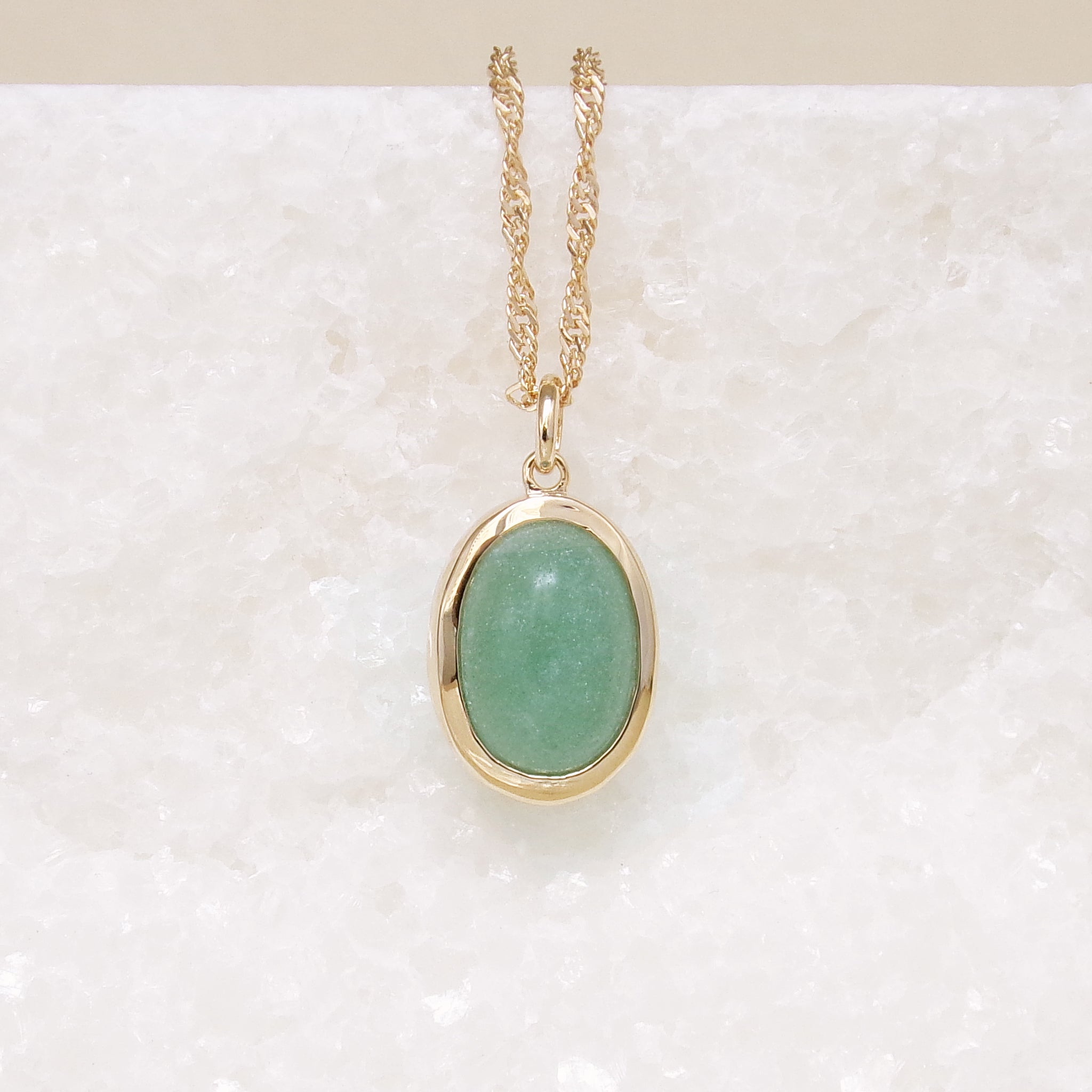Aurea drop pendant green aventurine gold-plated