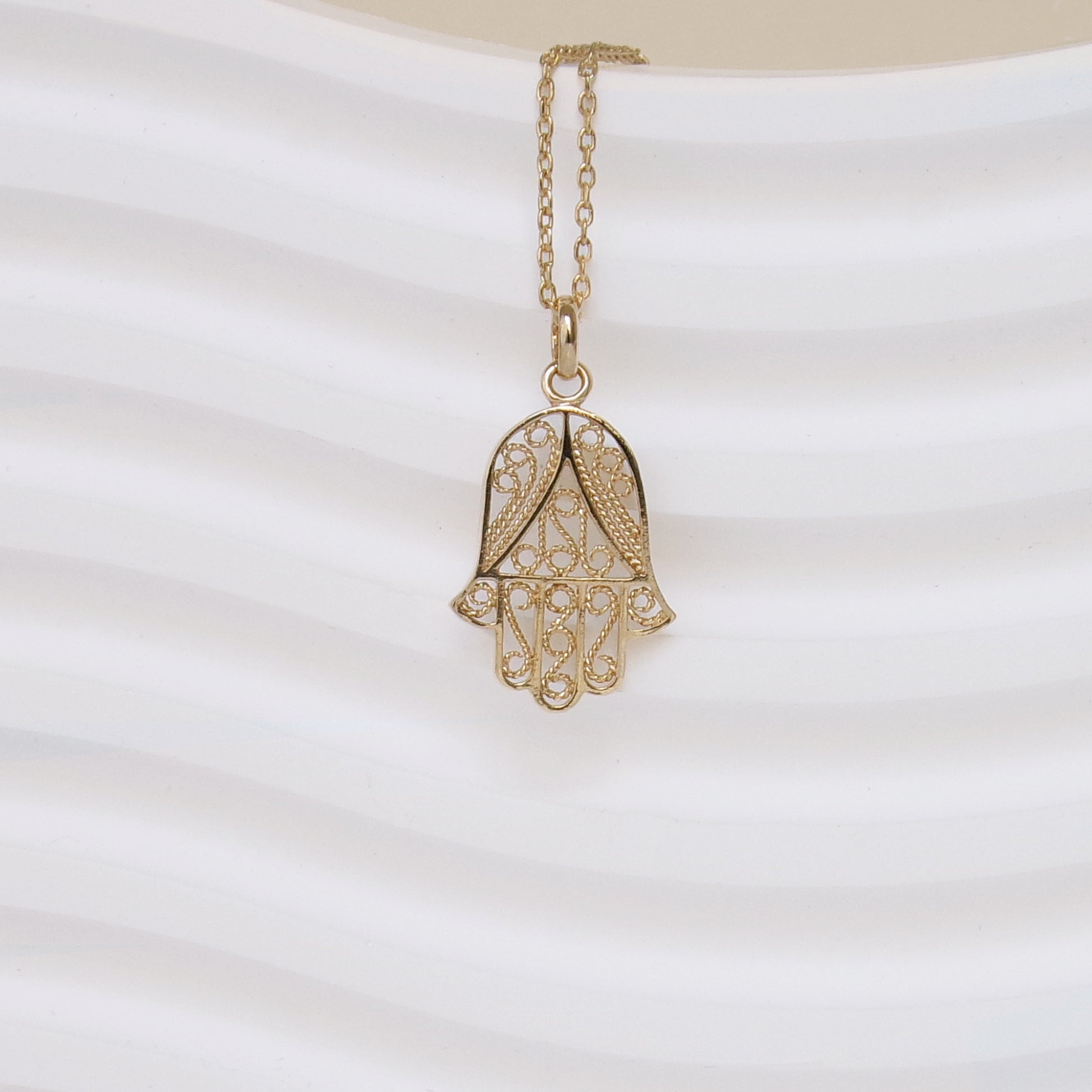 Gold-plated Hand of Fatima pendant