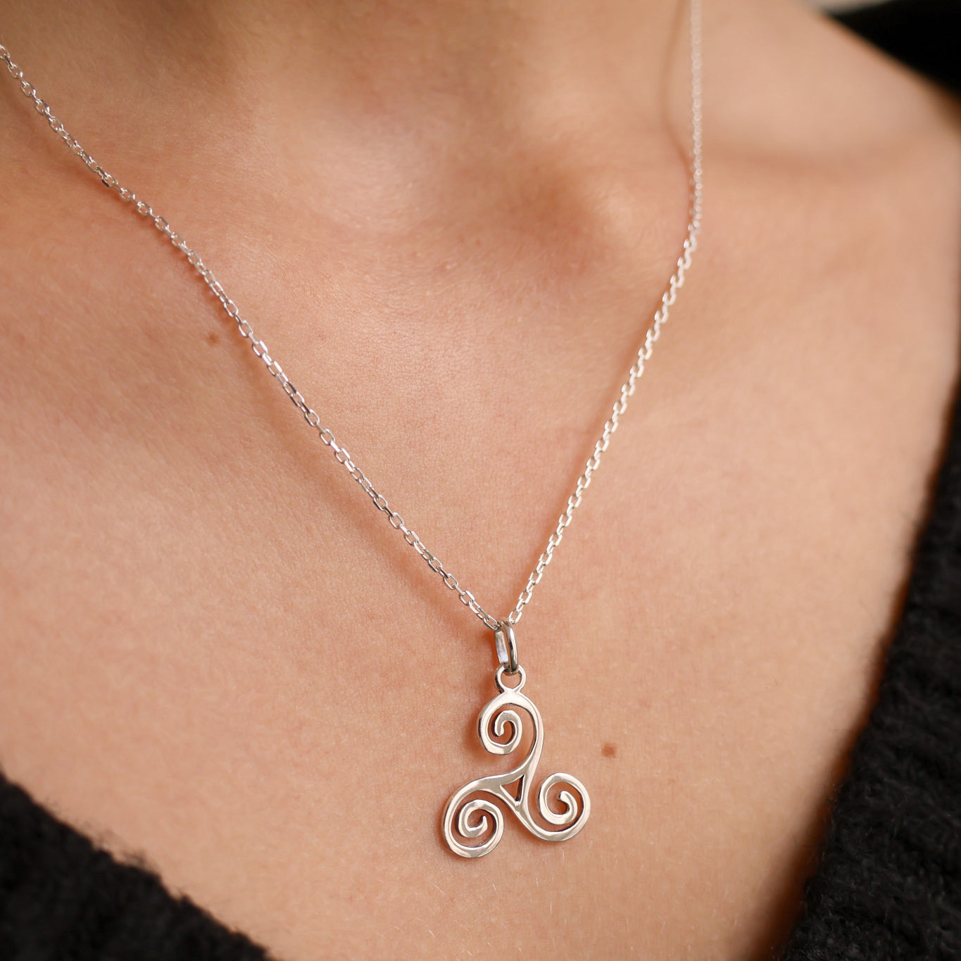Breton Triskell symbol pendant sterling silver