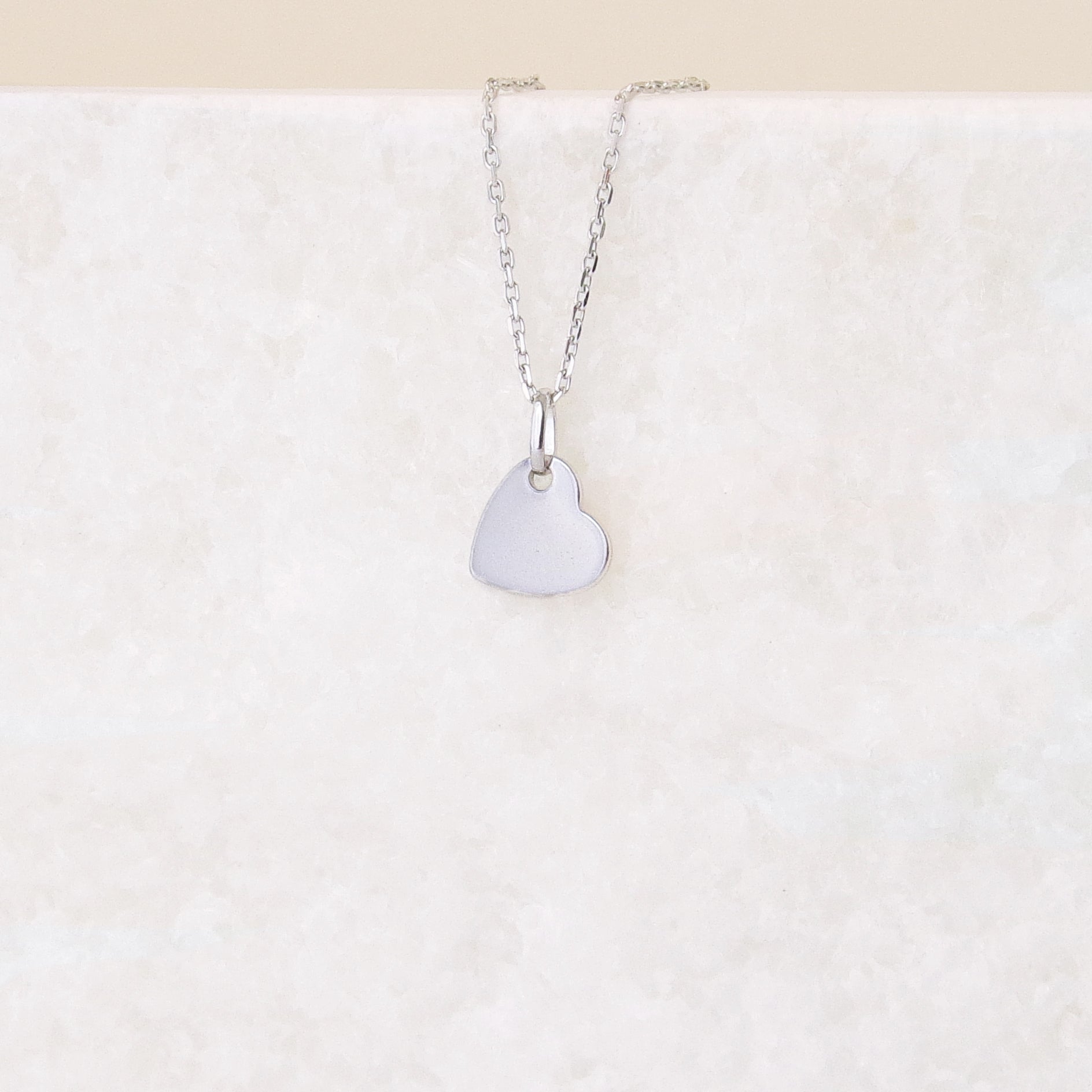 Pendant inclined heart 10mm silver to engrave