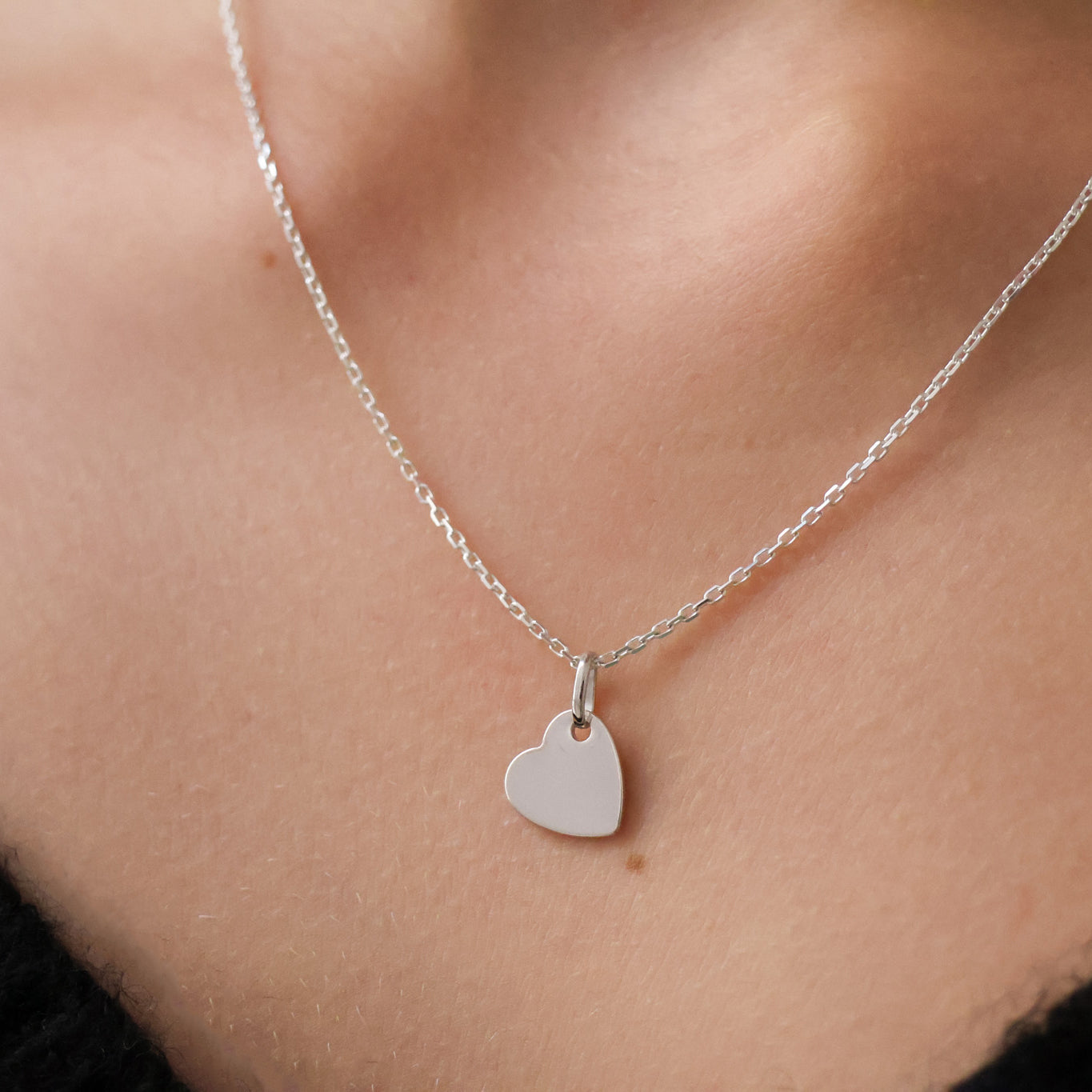 Pendant inclined heart 10mm silver to engrave
