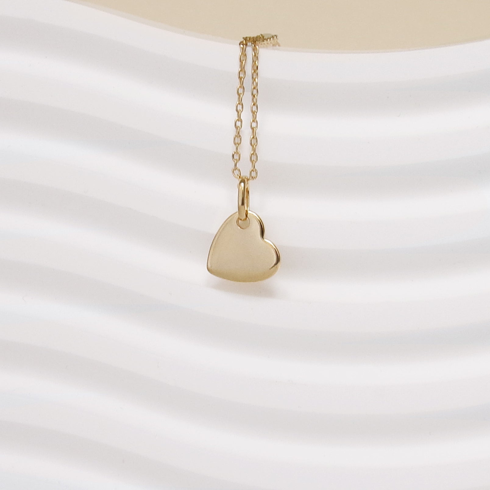 Pendant inclined heart 10mm gold plated to engrave