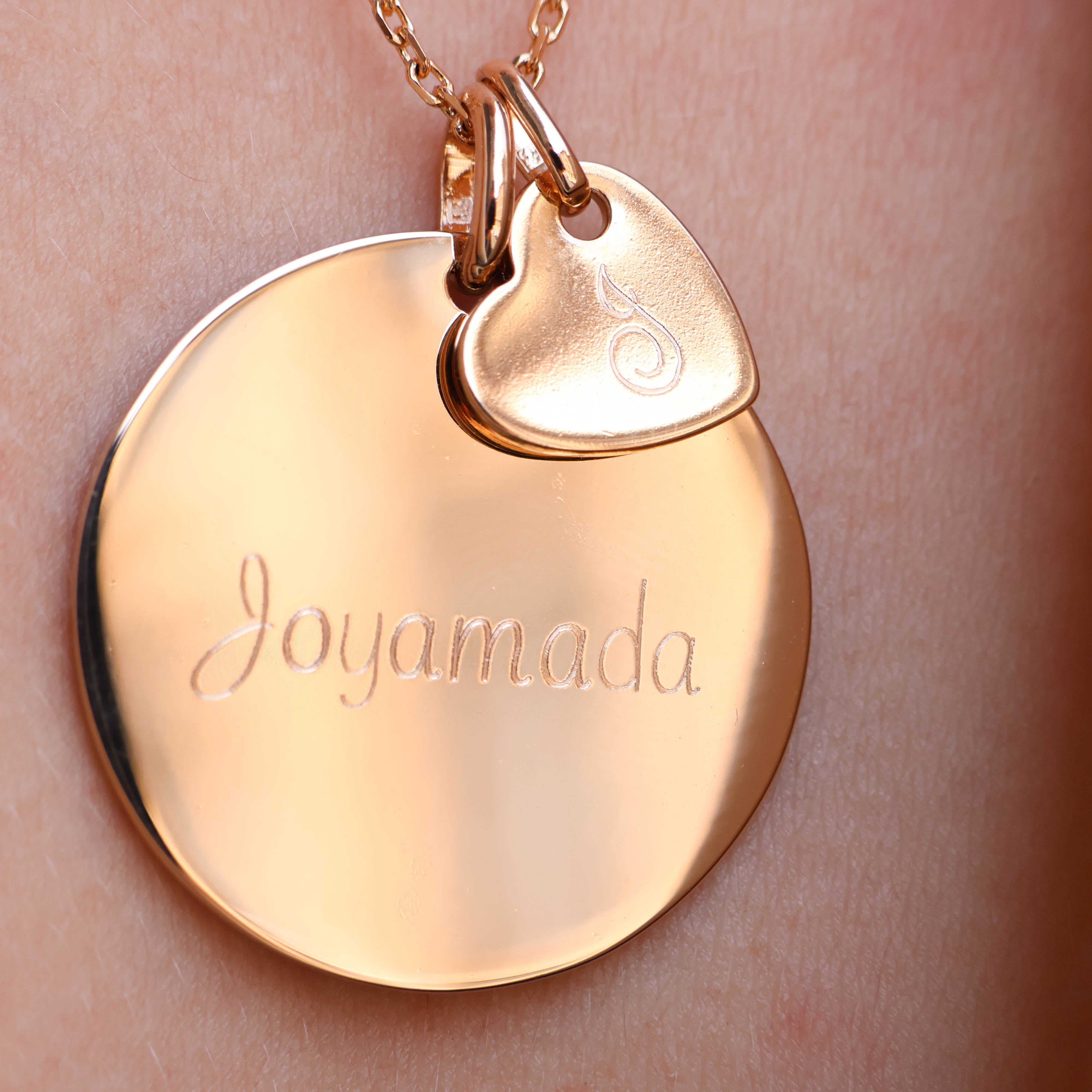 Pendant inclined heart 10mm gold plated to engrave