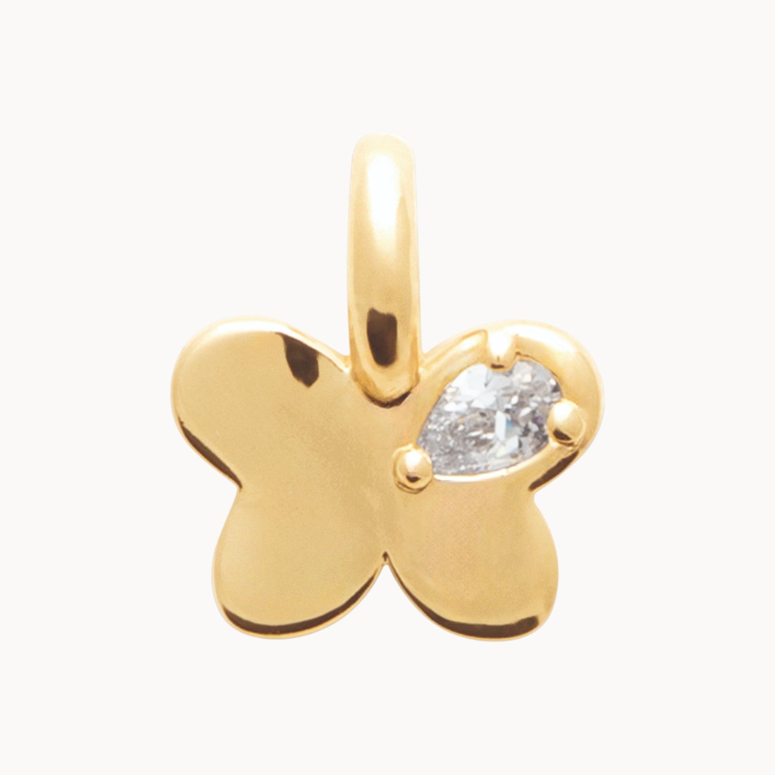 Pendentif papillon en plaqué or 18K, oxyde de zirconium scintillant, bijou raffiné Joyamada, marque française.